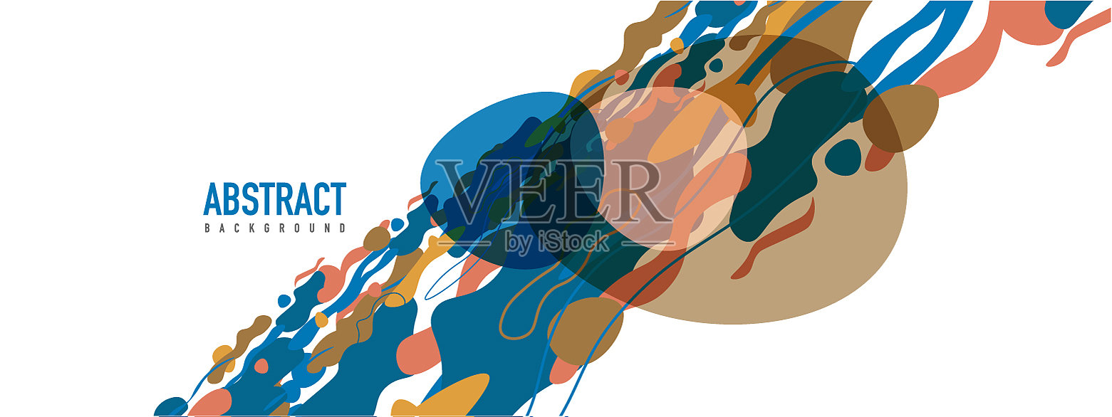 时尚的液体风格塑造抽象设计插画图片素材