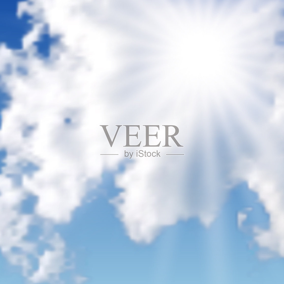 晴朗的背景与云彩在蓝色的天空插画图片素材