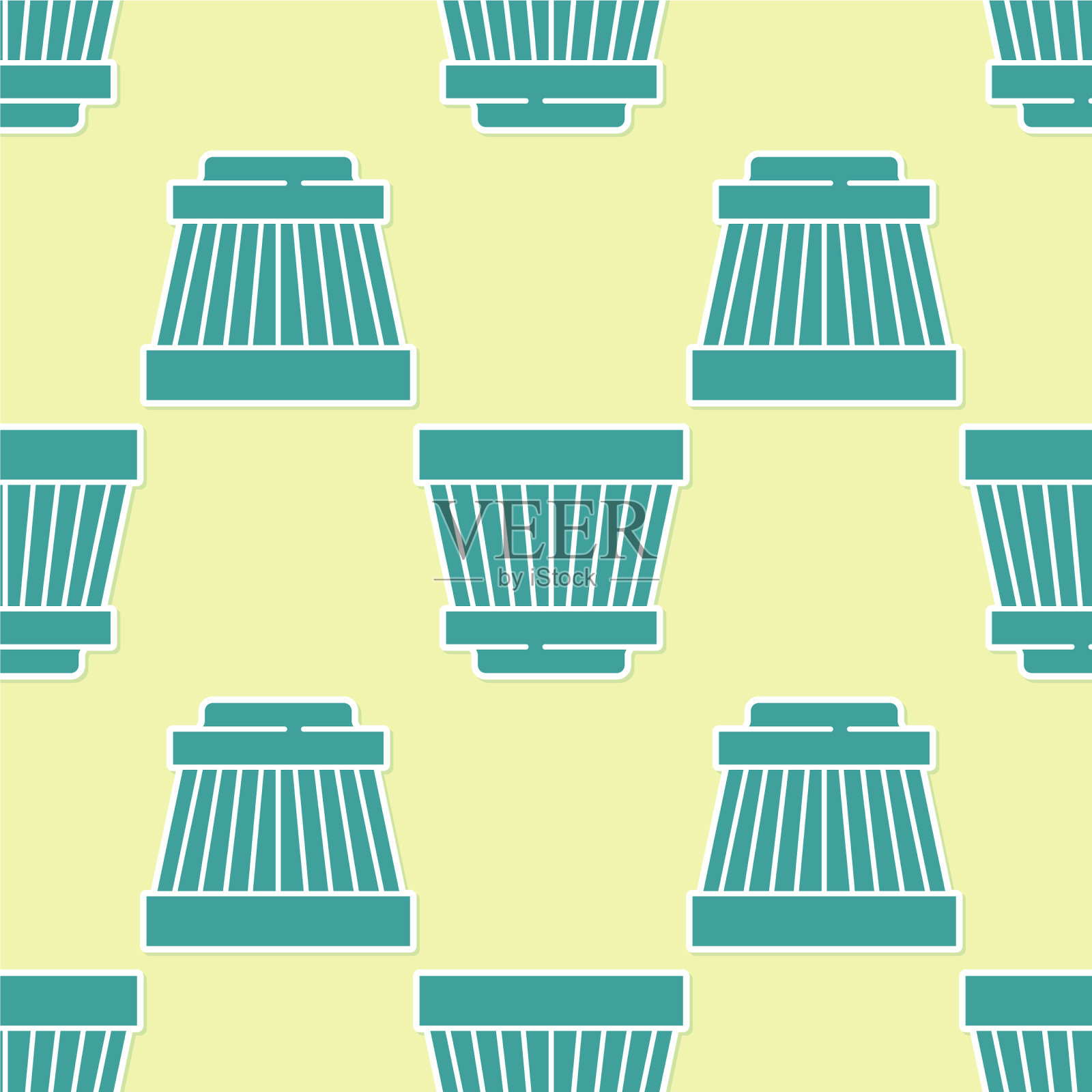 绿色汽车空气过滤器图标隔离无缝插画图片素材