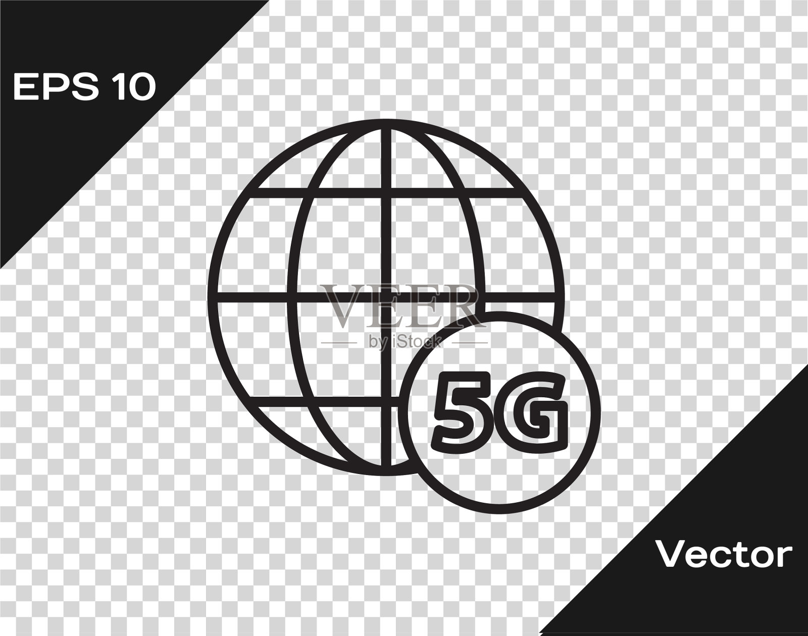 黑线5g新无线网络wifi插画图片素材