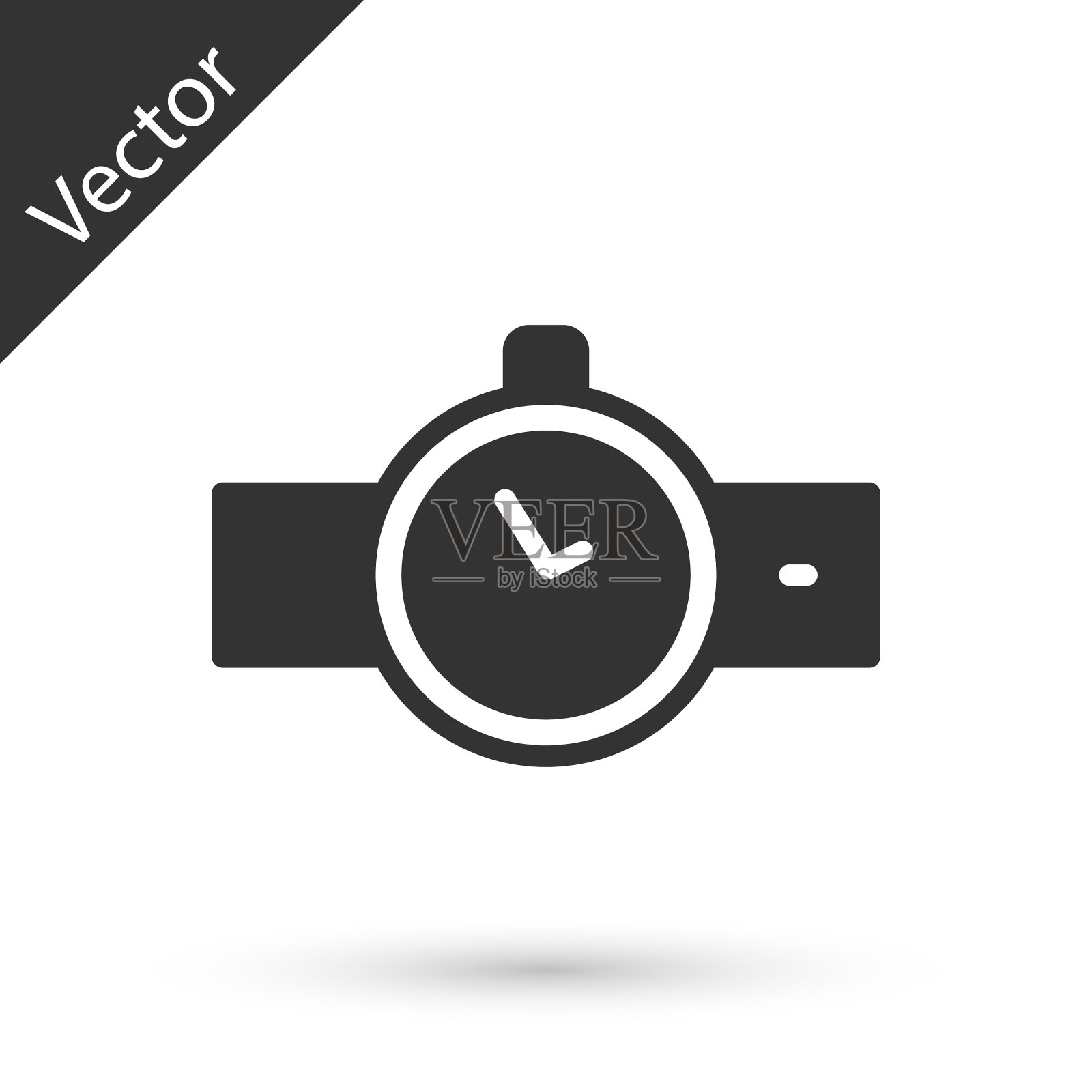 灰色手表图标孤立在白色背景插画图片素材