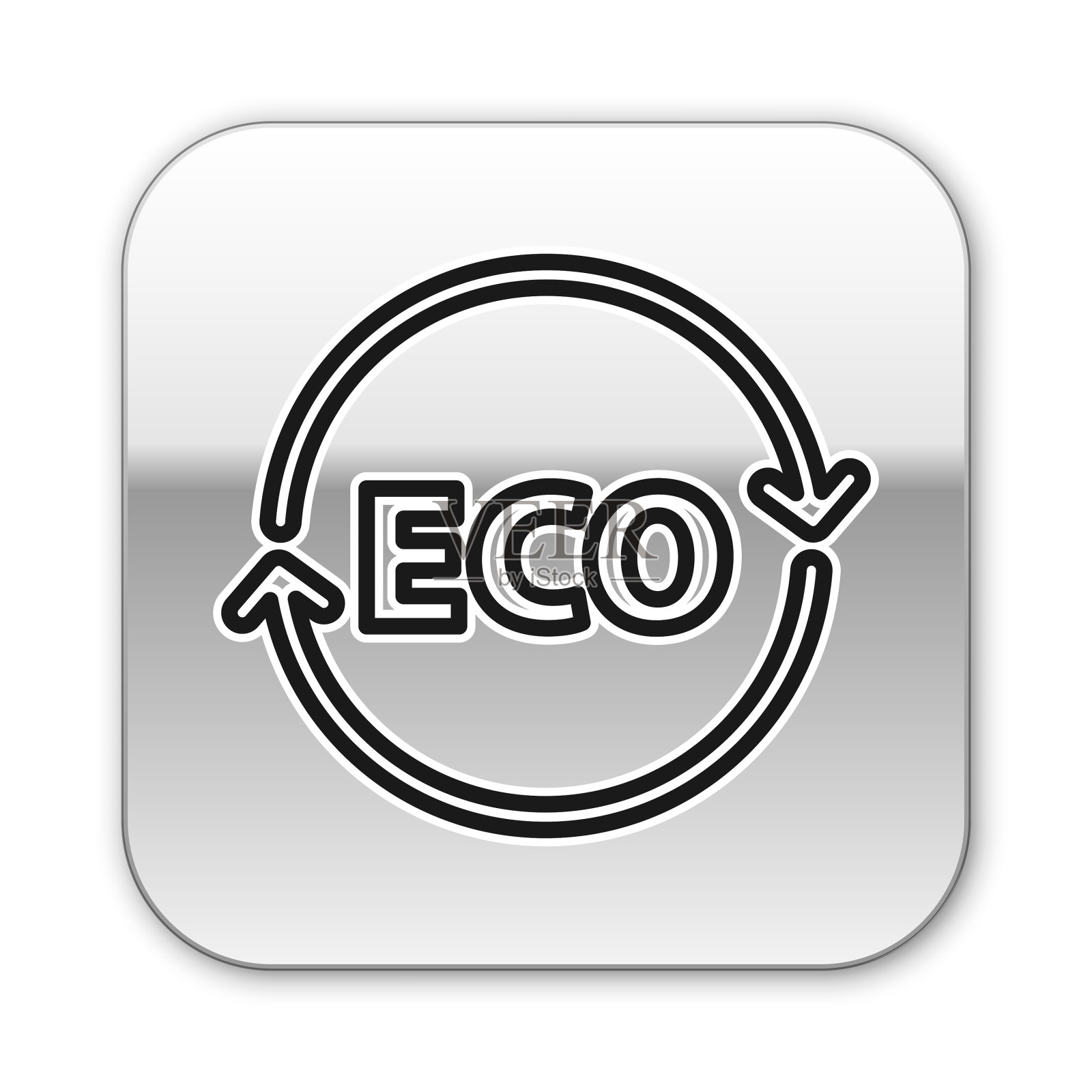 黑线横幅标签标签标志为生态绿色图标素材