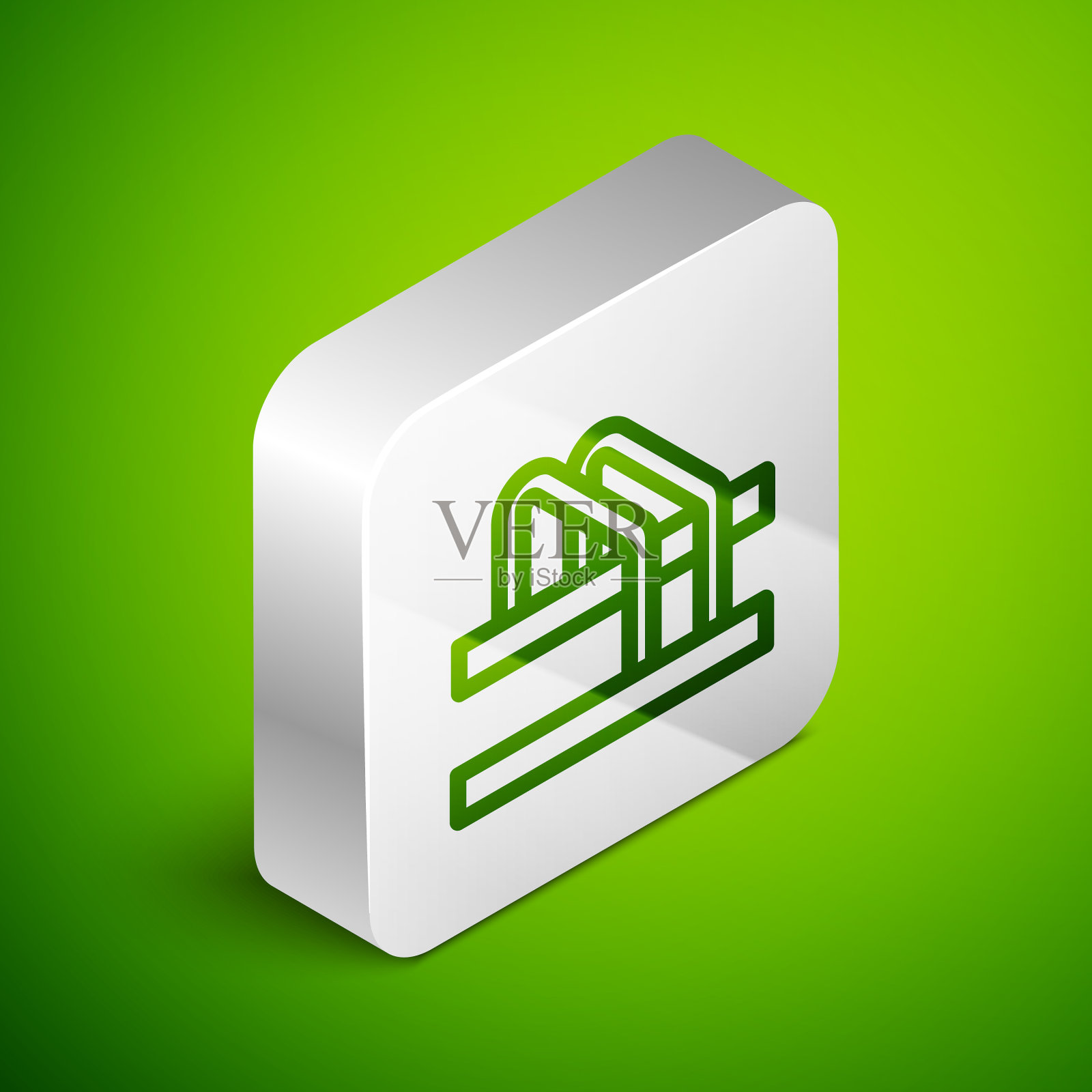 等距线自行车停车图标孤立上插画图片素材