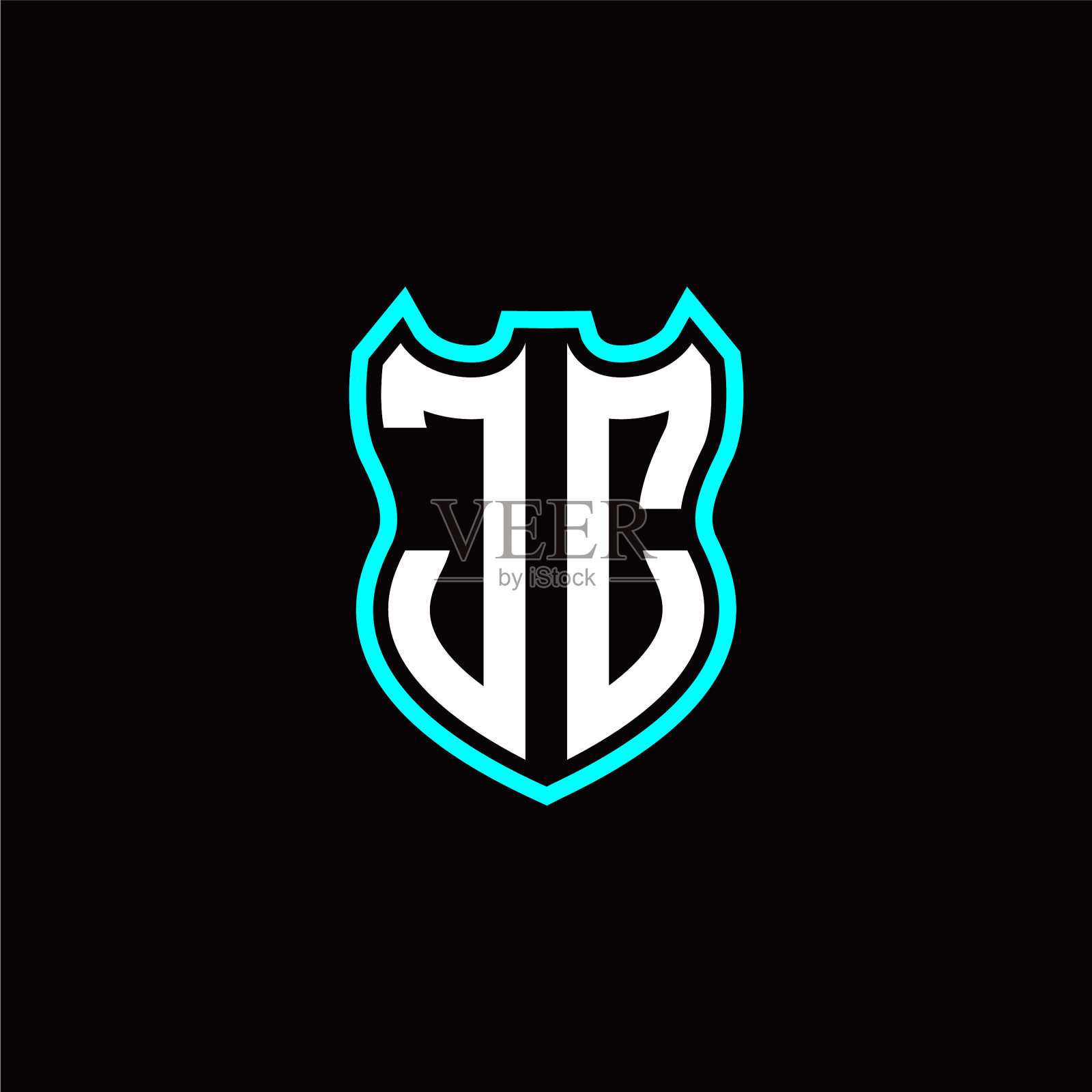 jc最初的标志设计用盾形插画图片素材