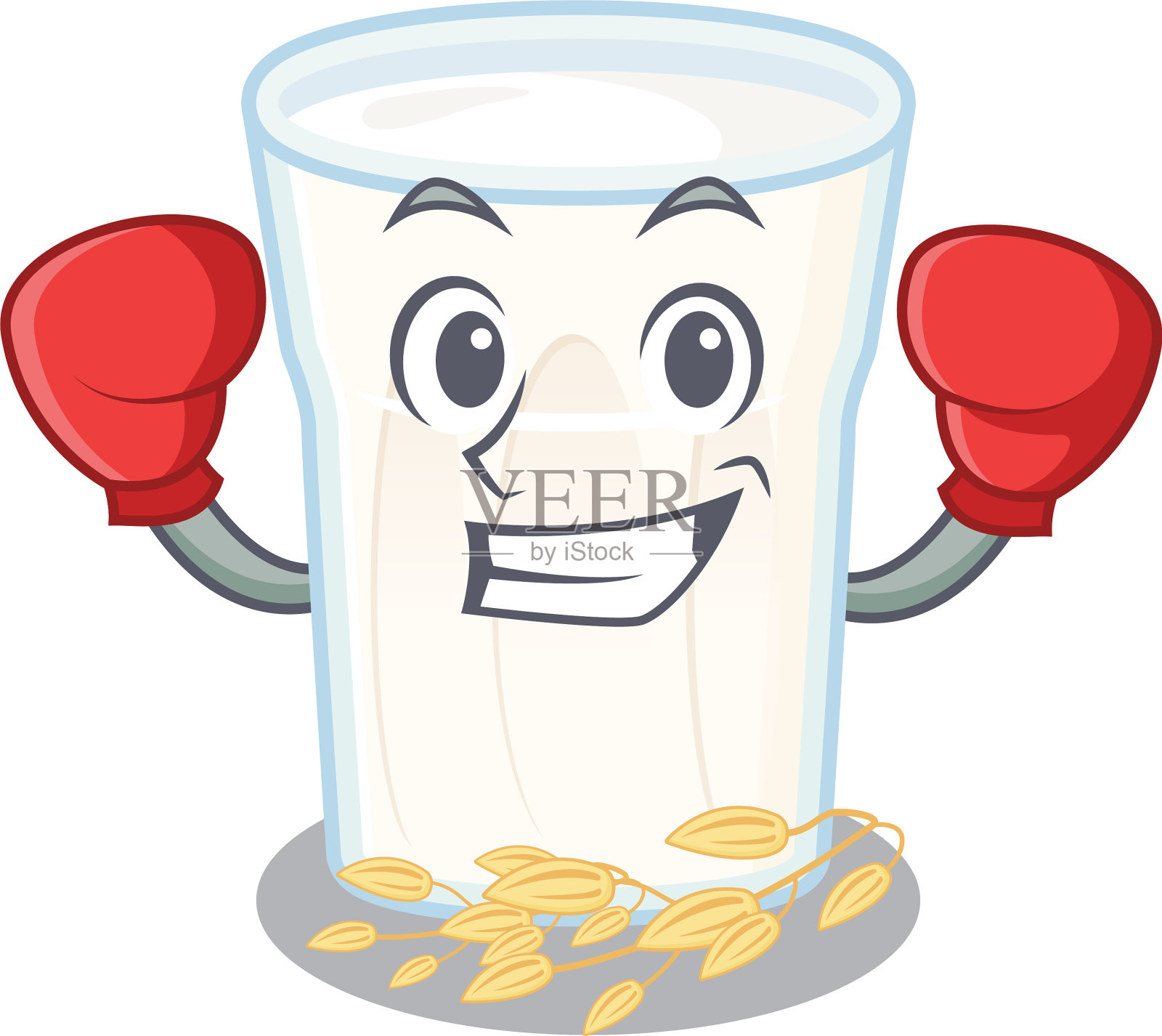 吉祥物人物风格运动拳击燕麦牛奶插画图片素材