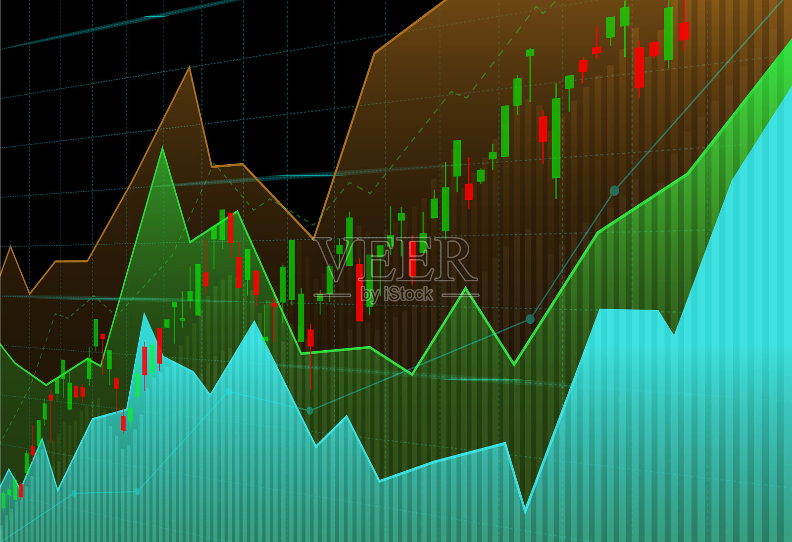 关于股票市场的金融股票市场图表插画图片素材