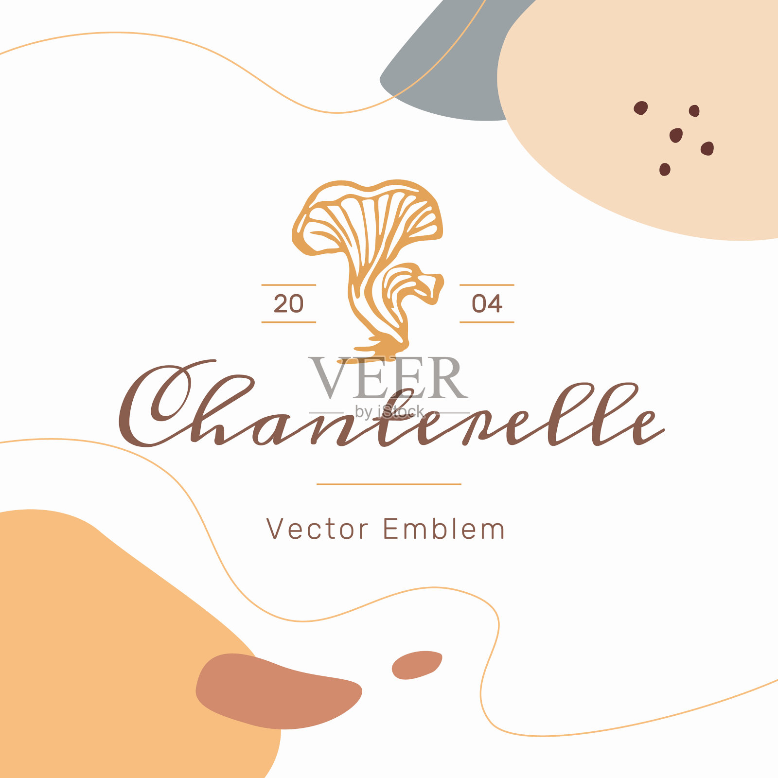 鸡油菌会徽插画图片素材