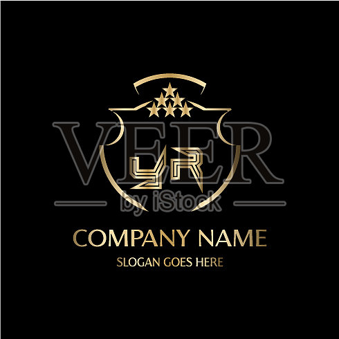 你的首字母带有皇家豪华标志模板插画图片素材