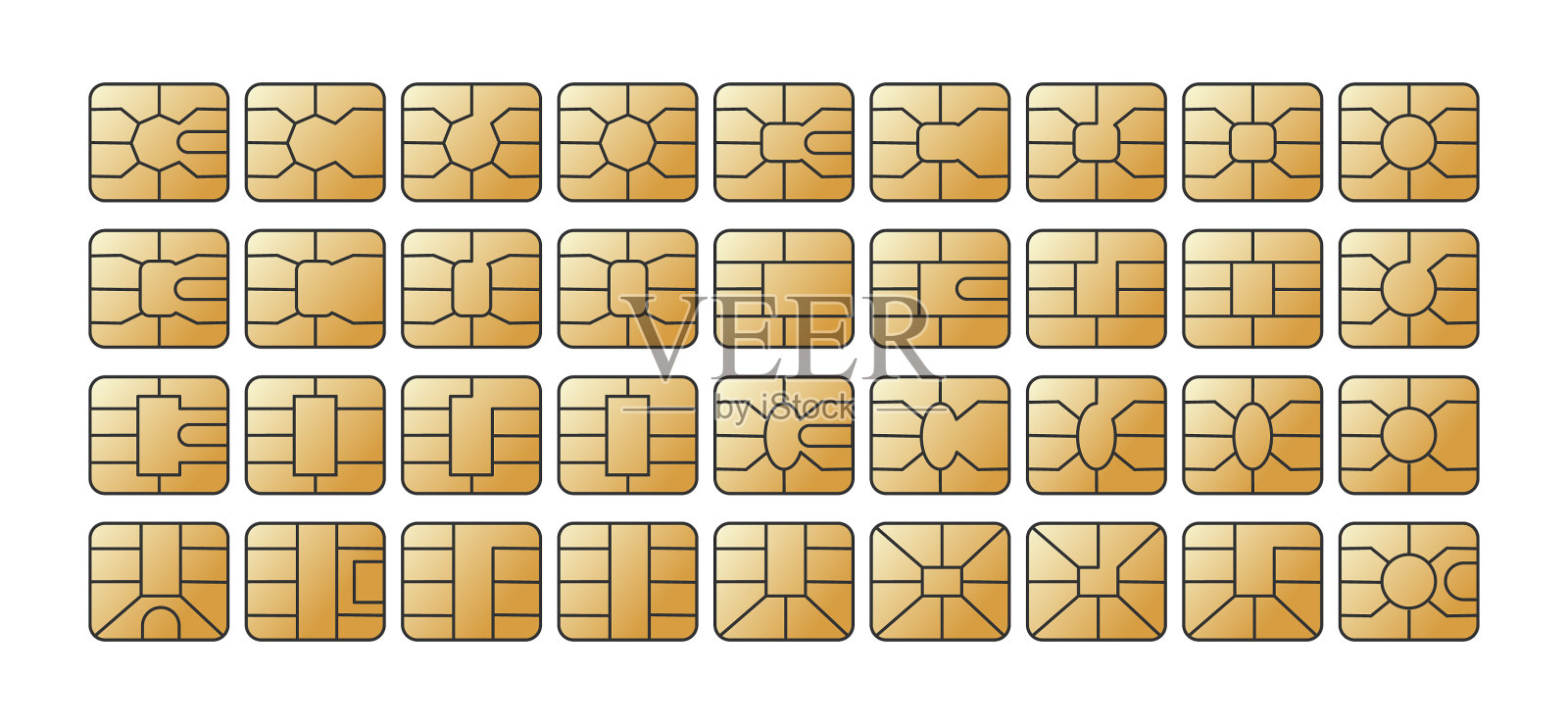 芯片组简单，创意设计图标素材