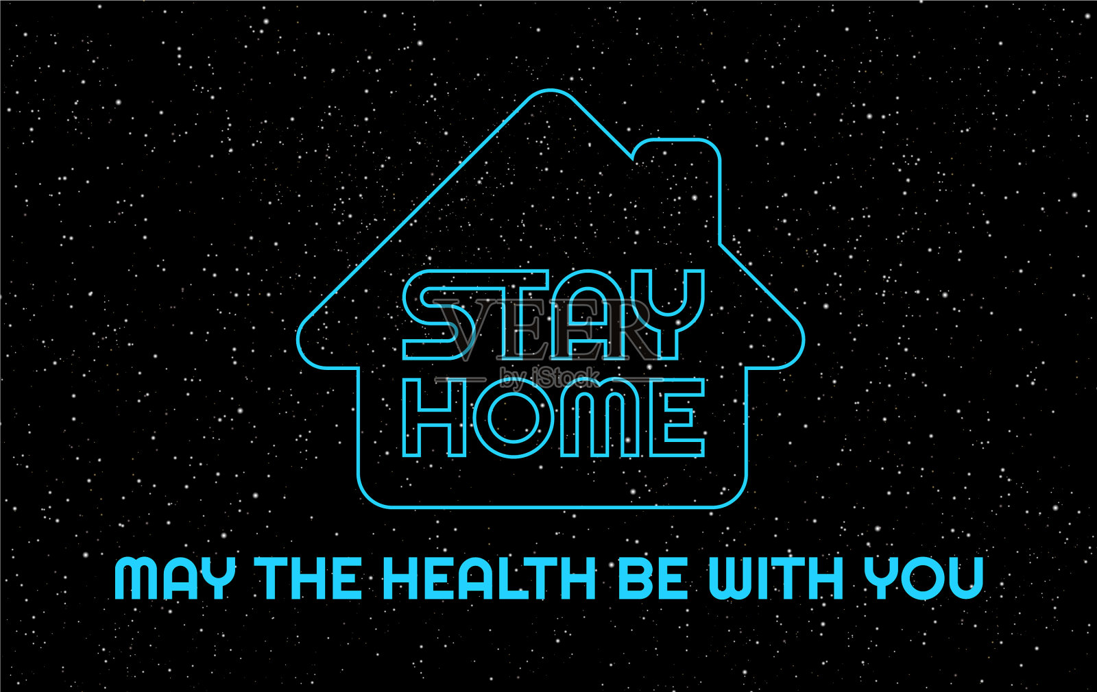 呆在家里，愿健康与你同在——幽默插画图片素材