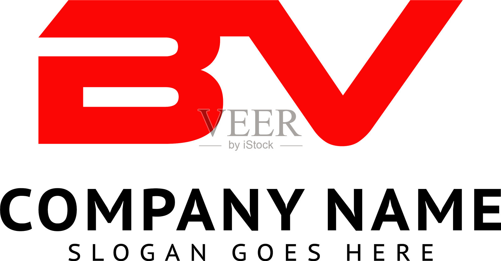 首字母bv标志模板设计插画图片素材