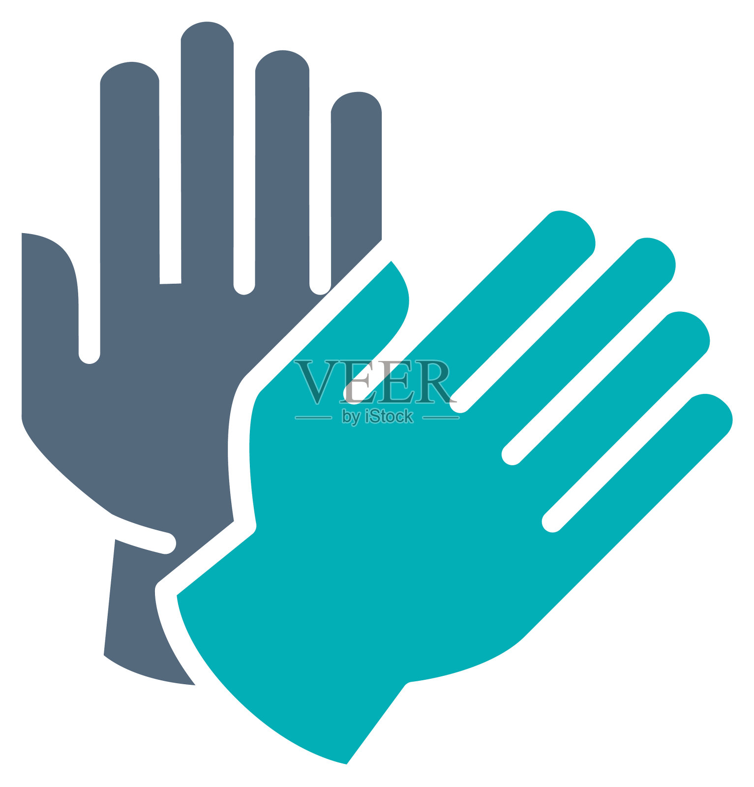 橡胶手套彩色图标清洁供应手设计元素图片