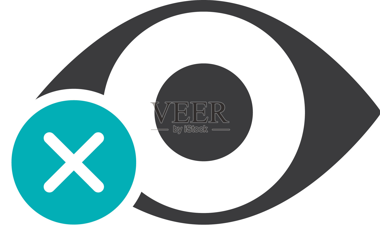 人眼带有十字标记的彩色图标图标素材