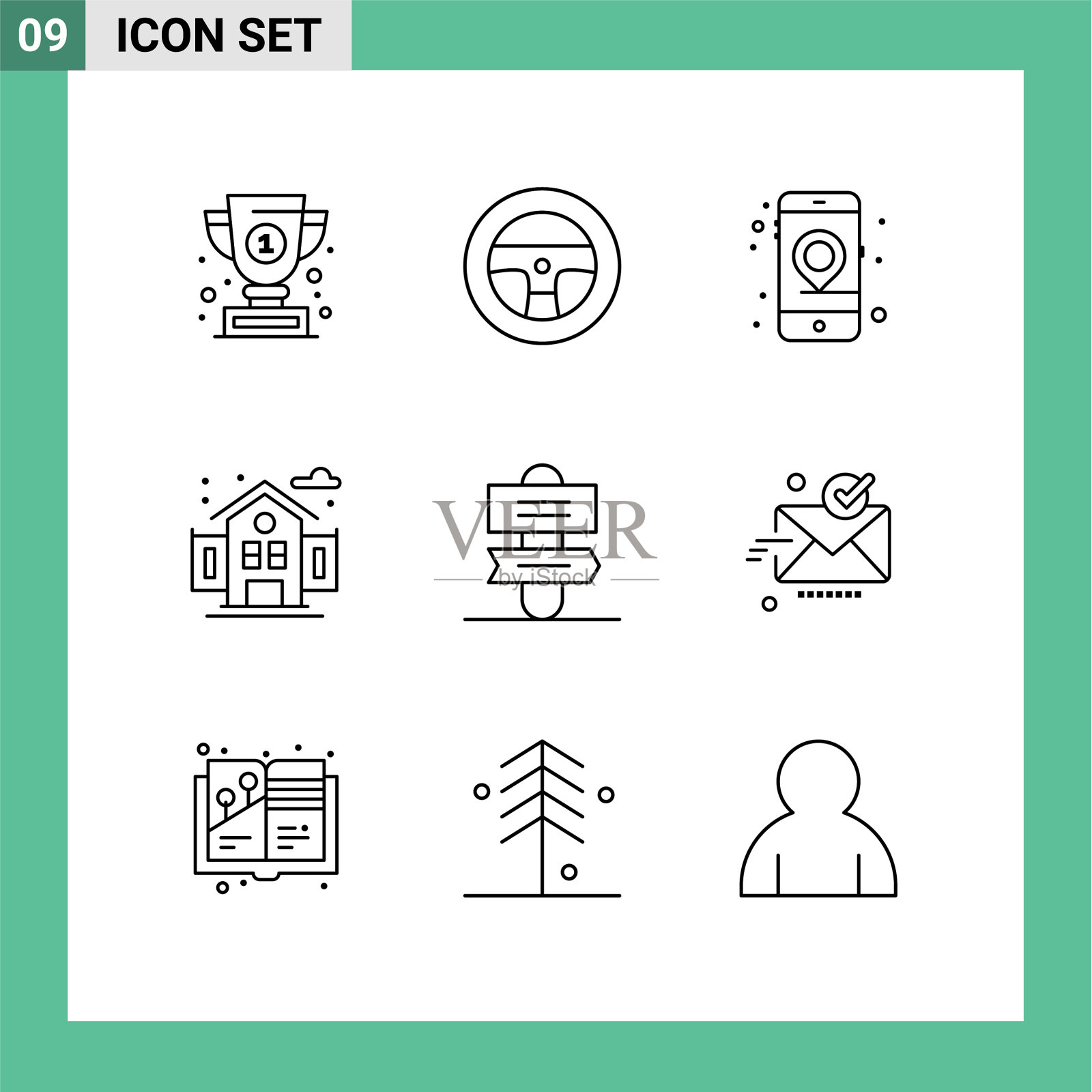 设置9商业大纲包电子邮件签名插画图片素材