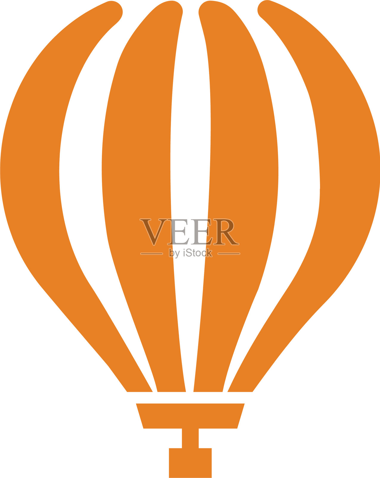 气球图标简单橙色孤立插画图片素材