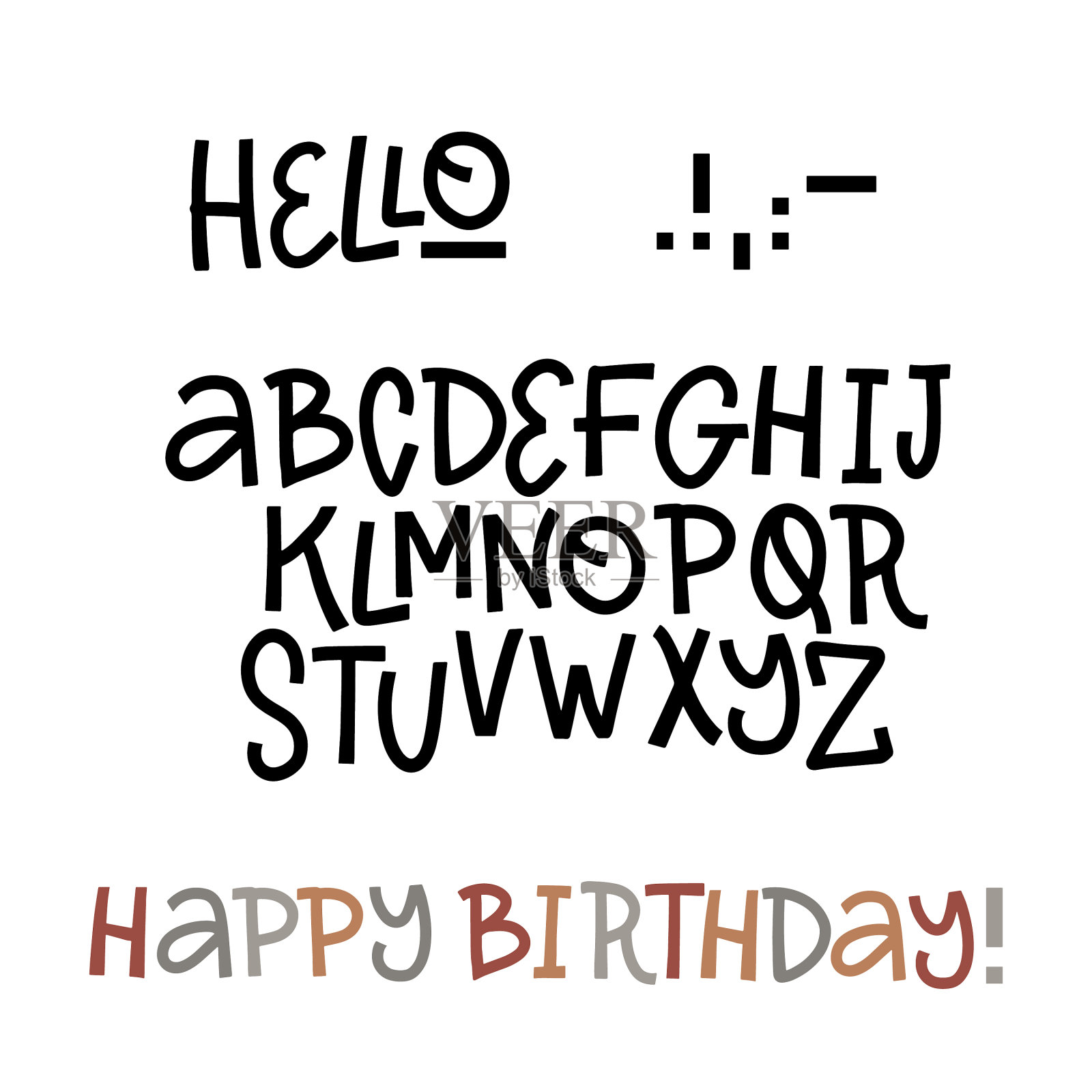 手绘涂鸦ABC剪出字体完美设计元素图片