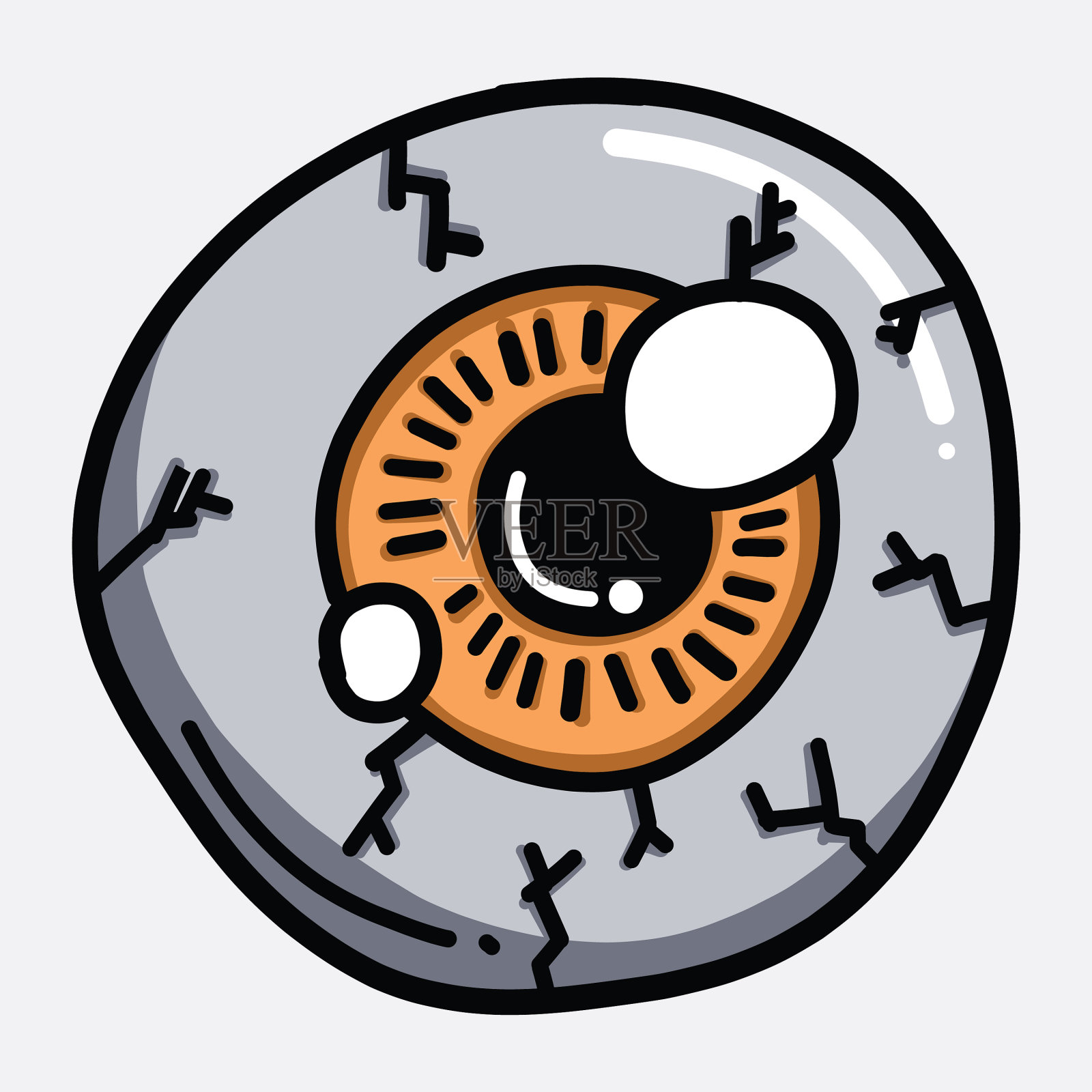 眼睛涂鸦颜色图标素描手绘插画图片素材