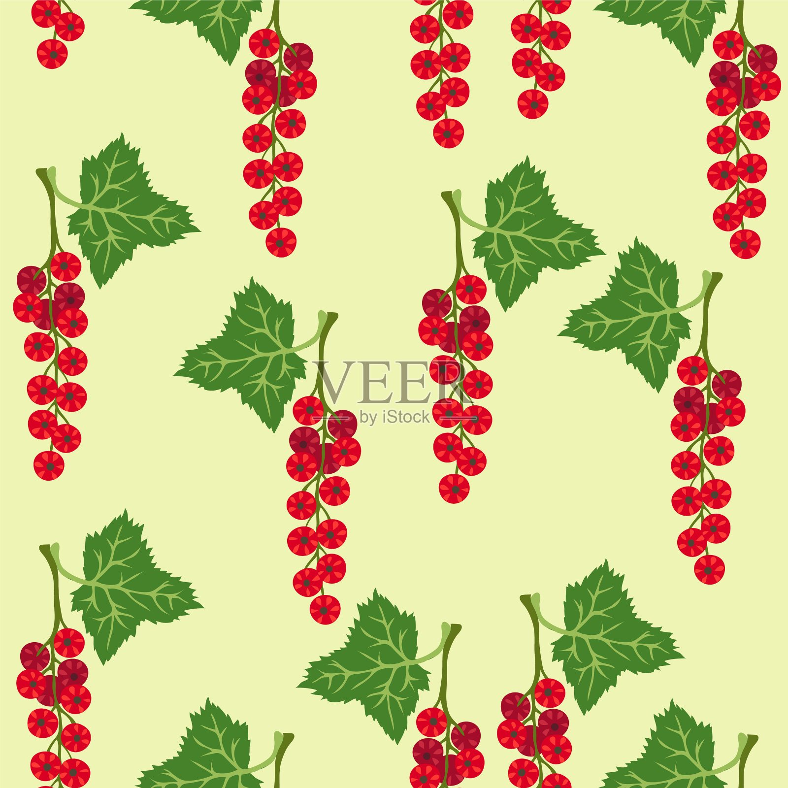 无缝模式与红醋栗插画图片素材
