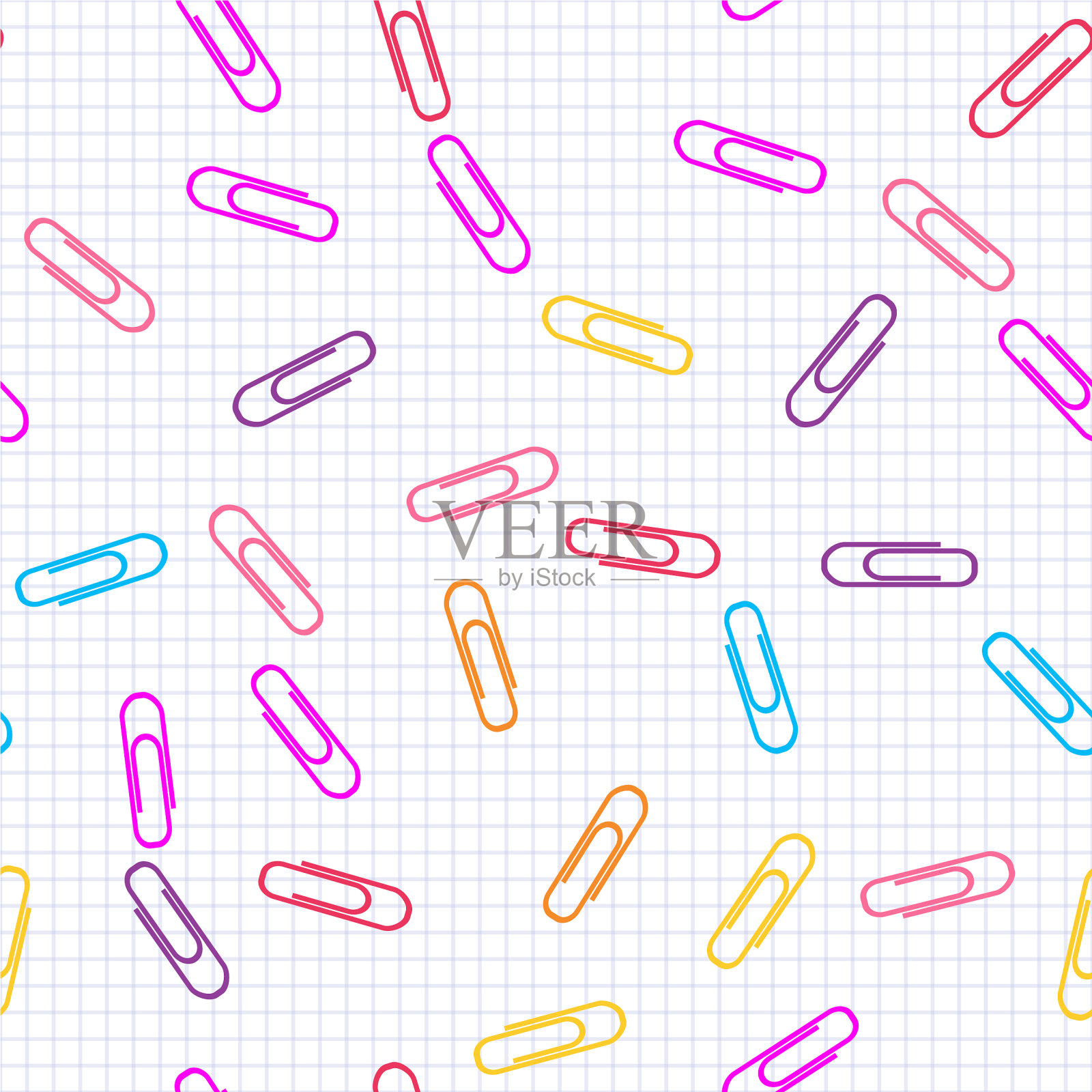 丰富多彩的办公用品学校文具插画图片素材