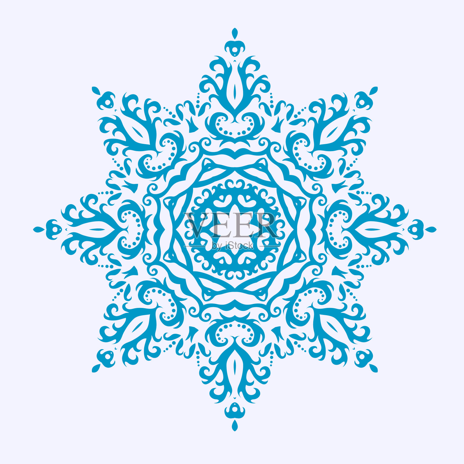 可爱古怪的雪花孤立的背景插画图片素材