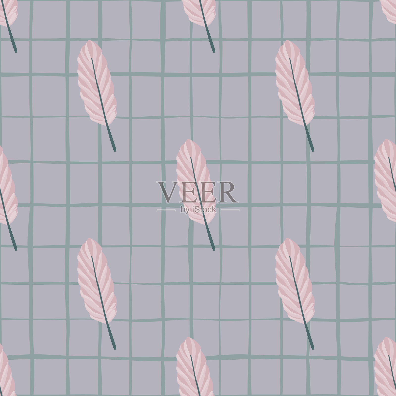 植物叶设计无缝图案手绘插画图片素材