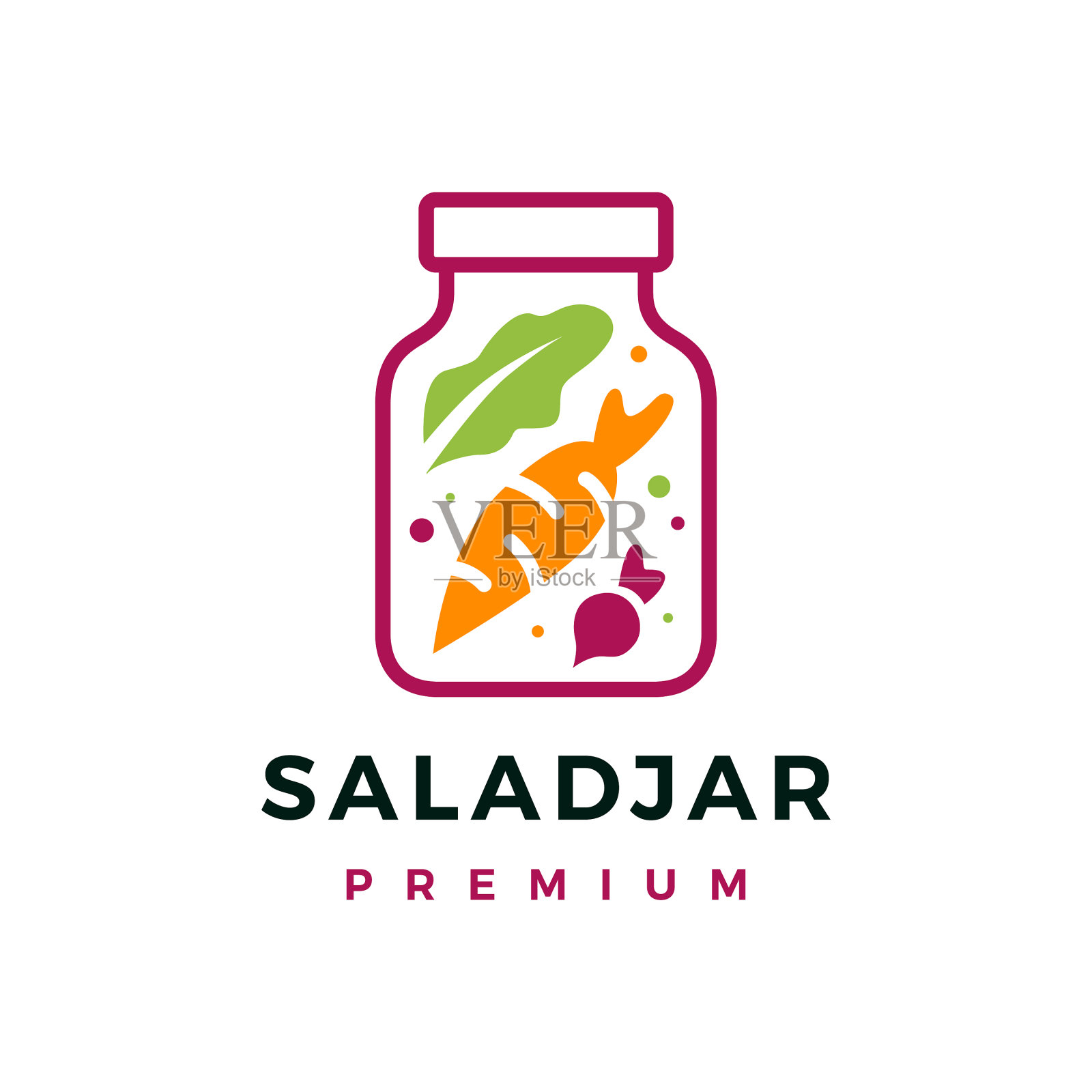 沙拉罐标志图标插画图片素材