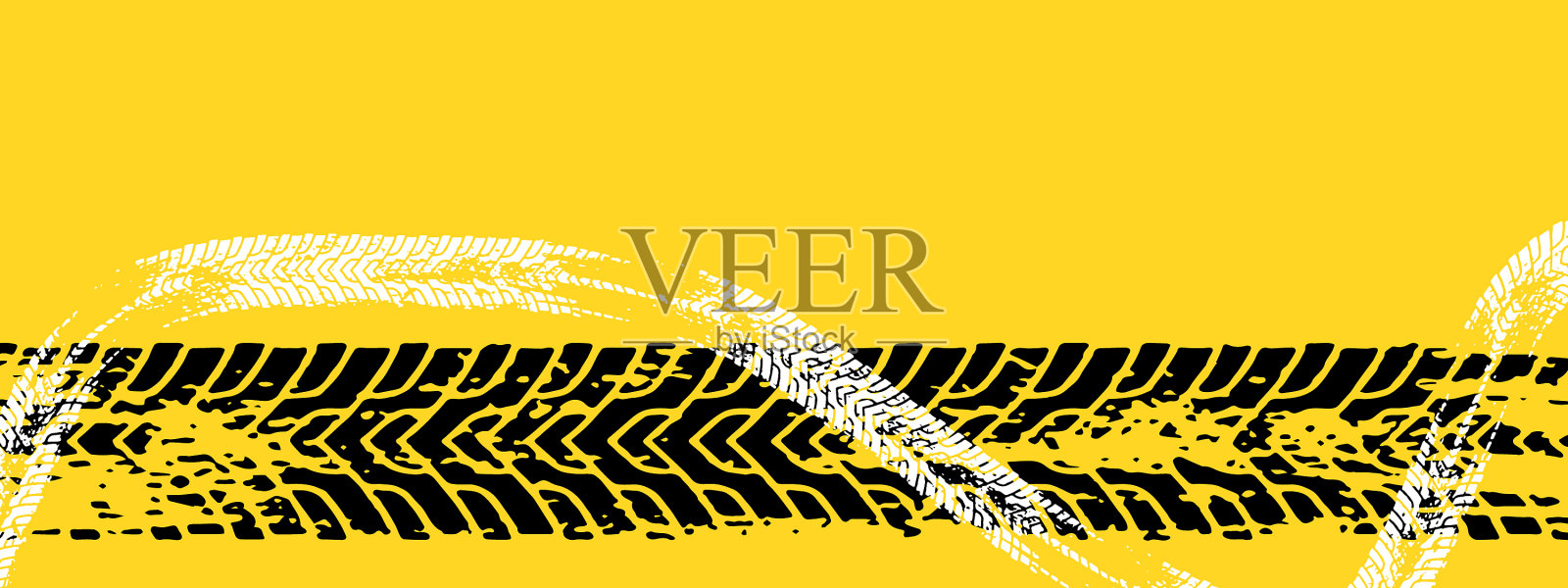 汽车横幅模板垃圾轮胎痕迹插画图片素材