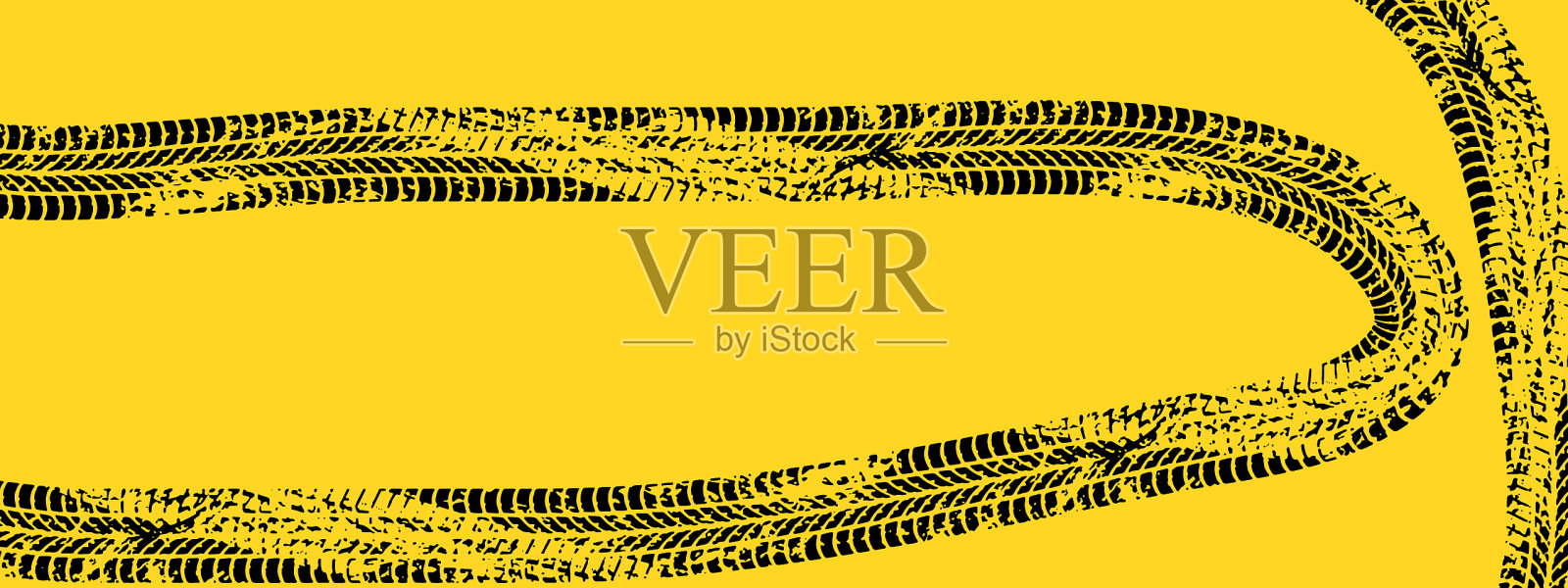 汽车横幅模板垃圾轮胎痕迹插画图片素材