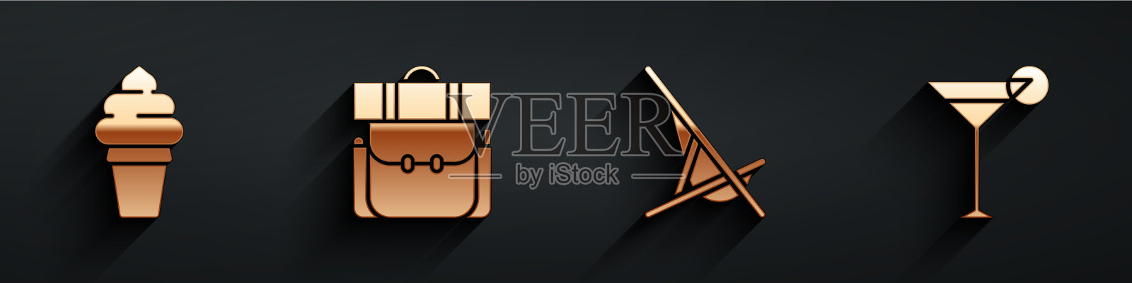 把冰淇淋装在华夫筒徒步背包里图标素材