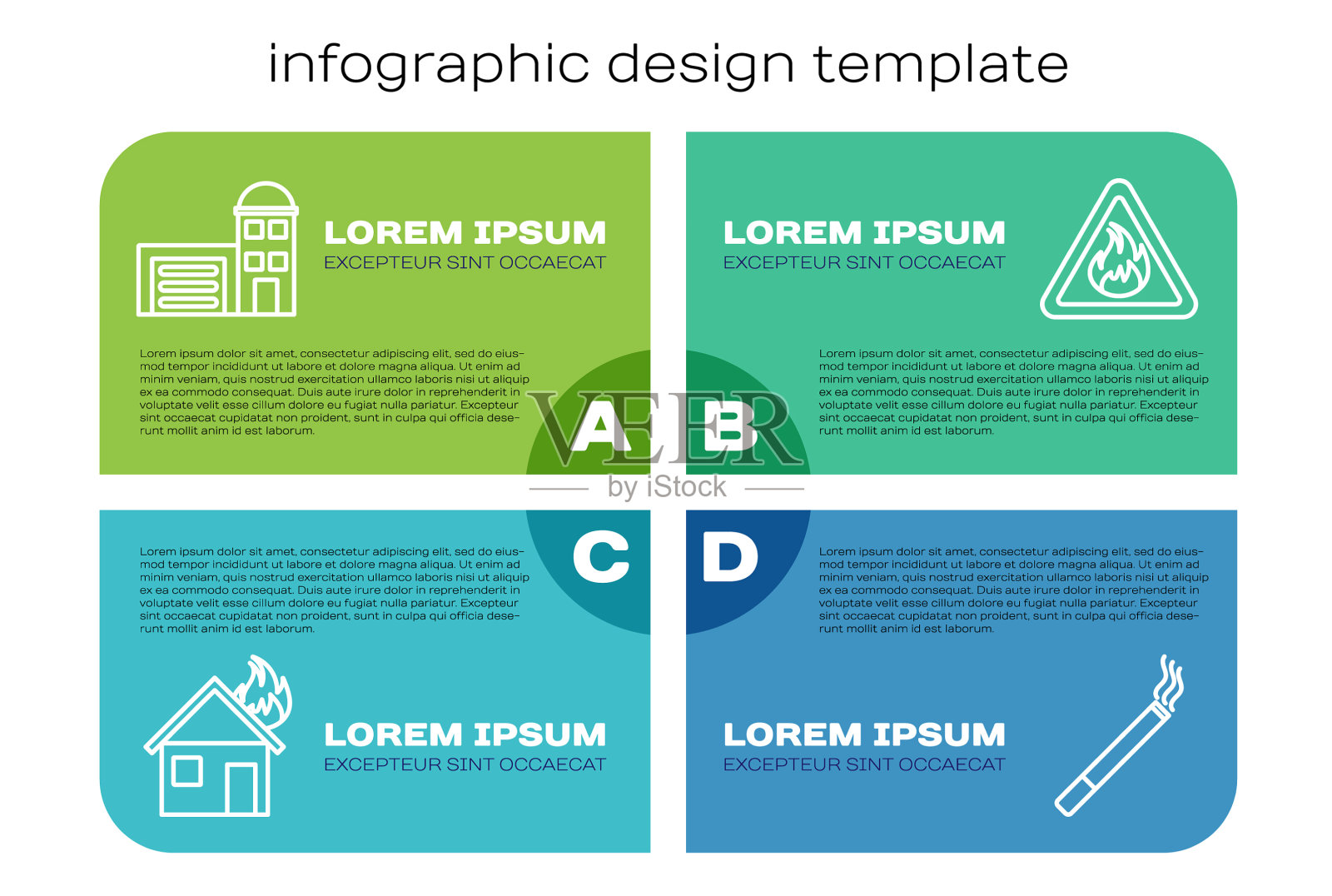 在燃烧的房屋建筑火灾中设线点火插画图片素材