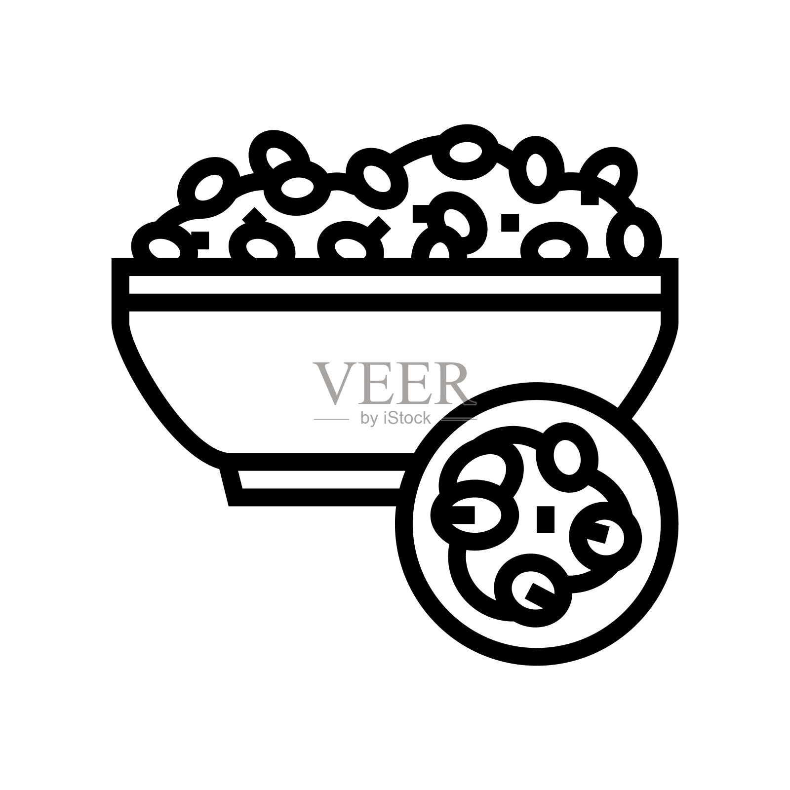 珍珠大麦groat线矢量图标插图插画图片素材