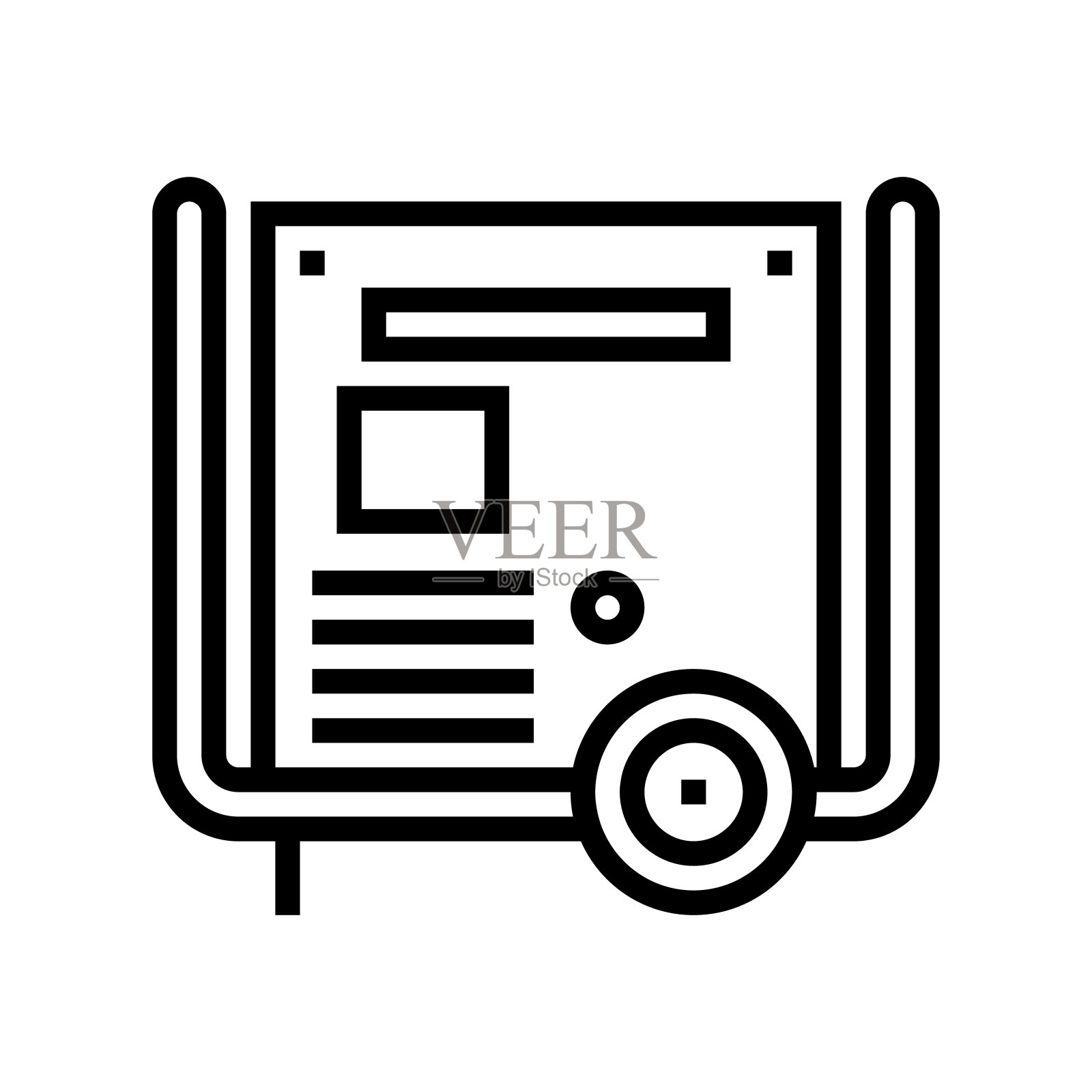 变压器电气设备线图标矢量插图插画图片素材