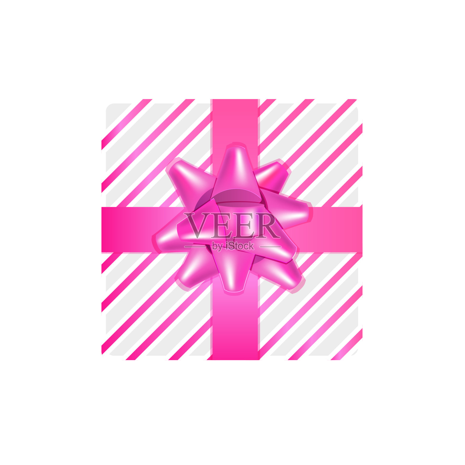 包装礼盒与弓情人节庆祝爱情横幅传单或贺卡插画图片素材