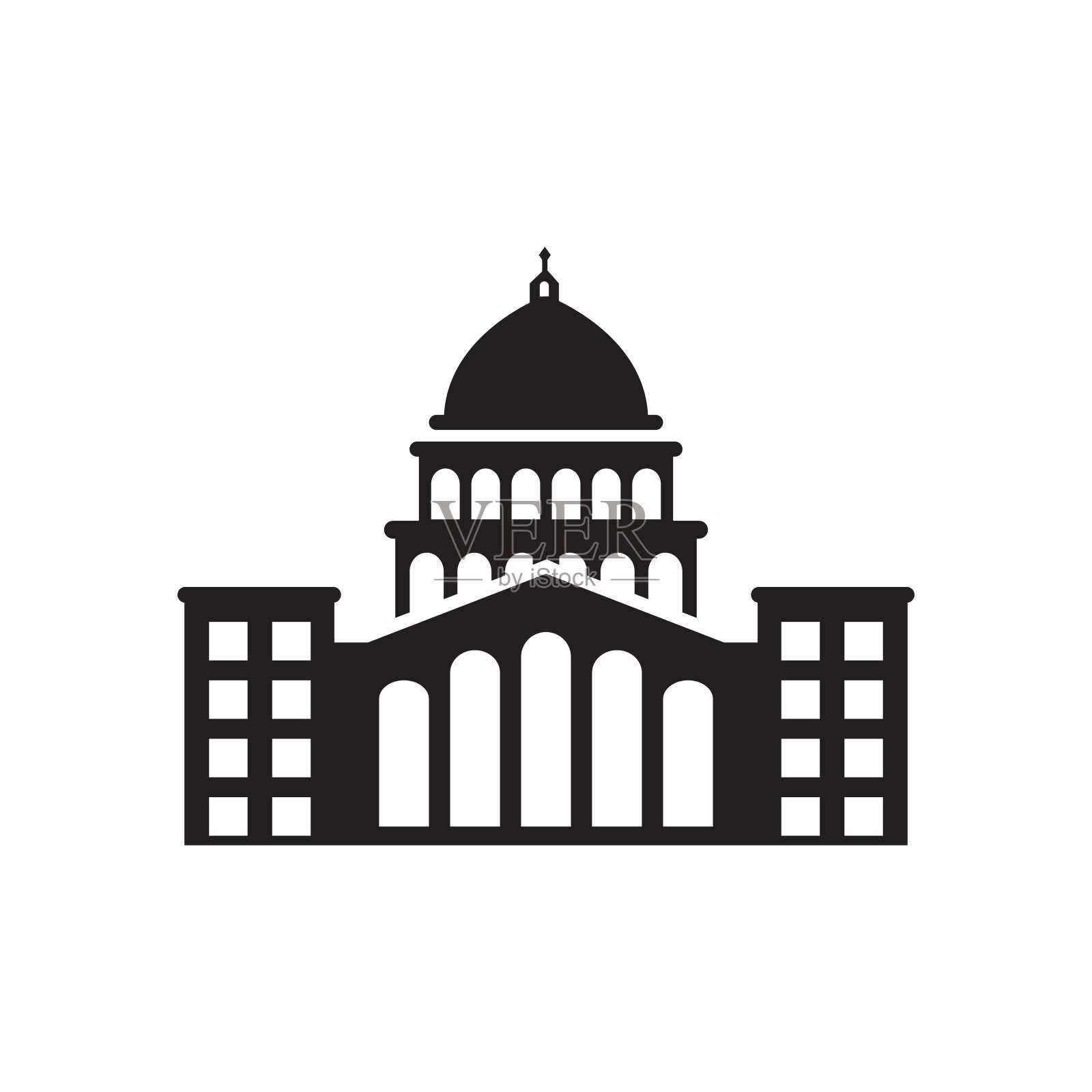 国会大厦图标设计模板矢量孤立插图插画图片素材