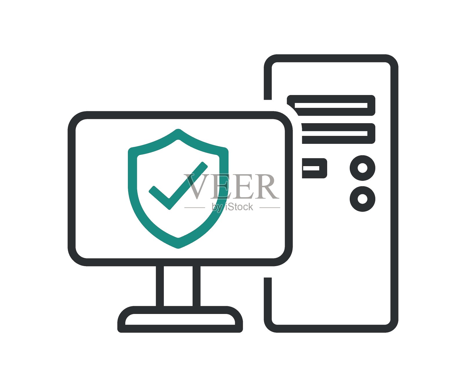 网站安全图标。完美的使用印刷媒体，网络，库存图像，商业用途或任何类型的设计项目。插画图片素材