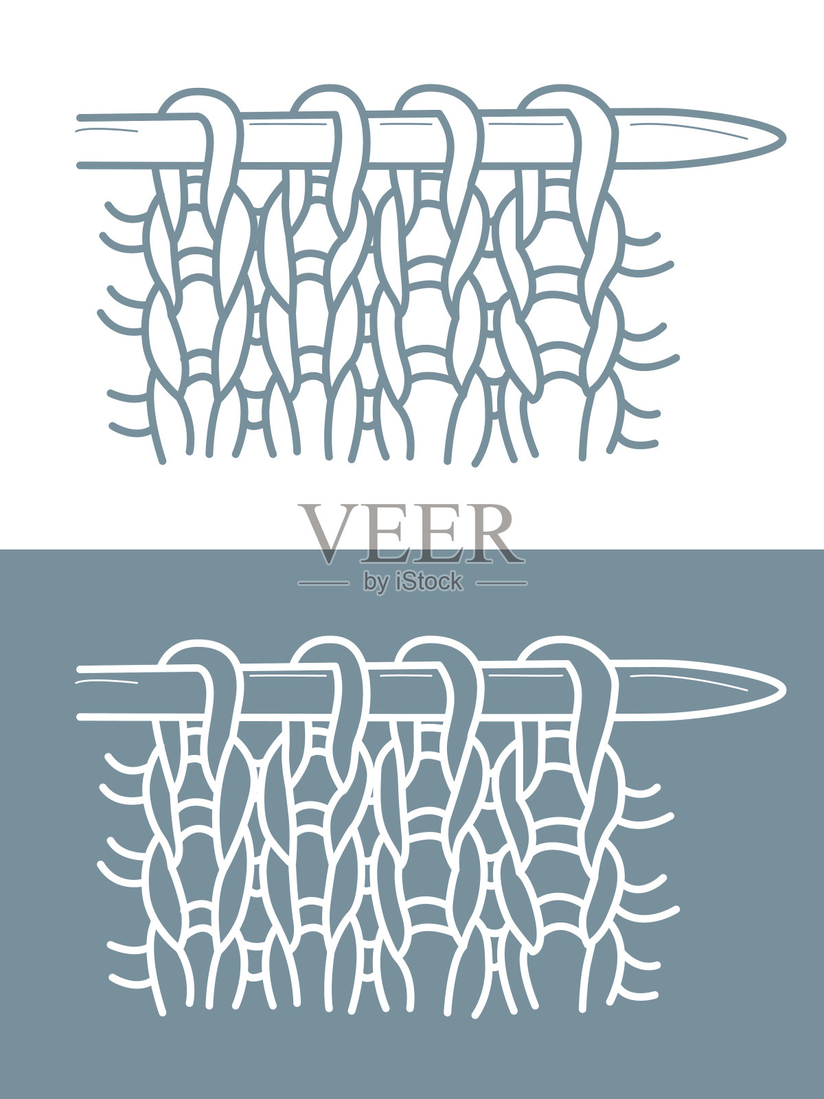 针织和刺绣矢量插图。面环图标与针。插画图片素材