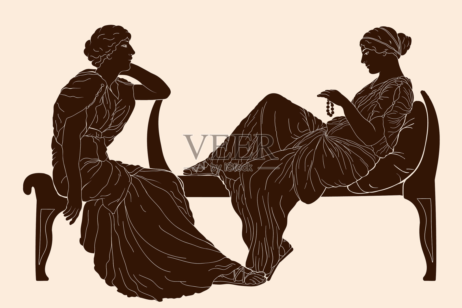 希腊妇女插画图片素材