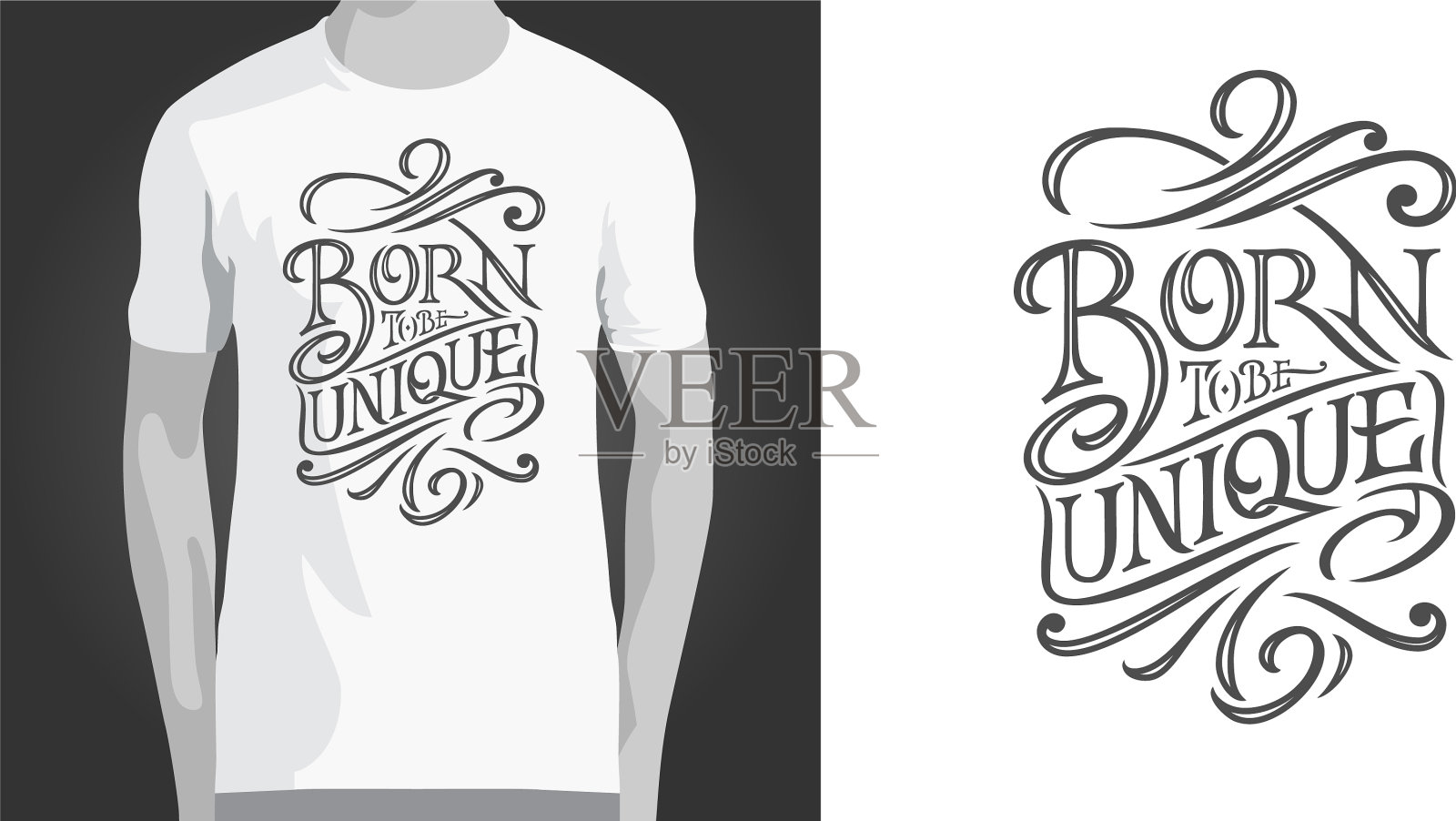 词组天生是独一无二的，对白人孤立设计元素图片