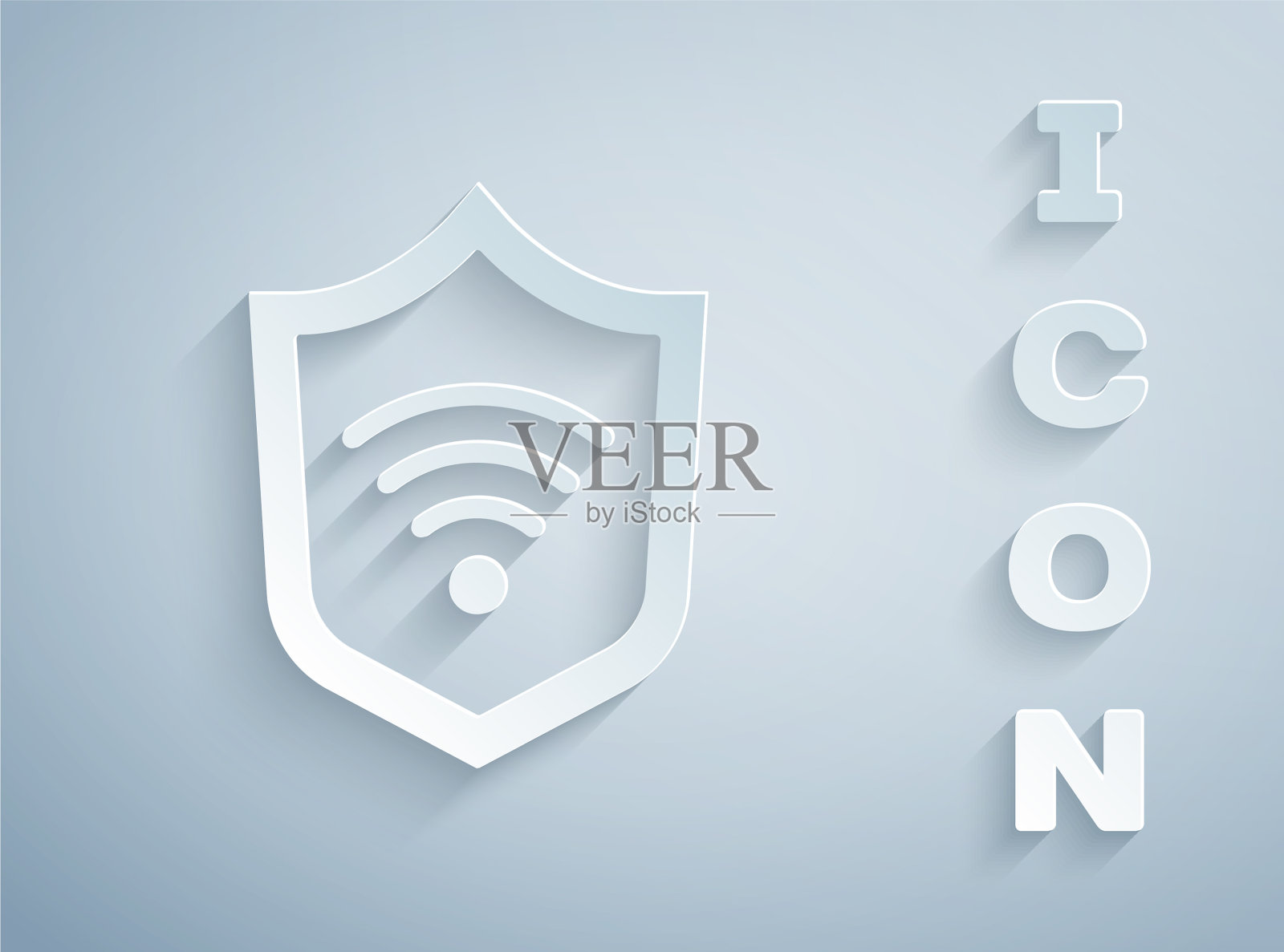 剪纸屏蔽带wifi无线上网插画图片素材