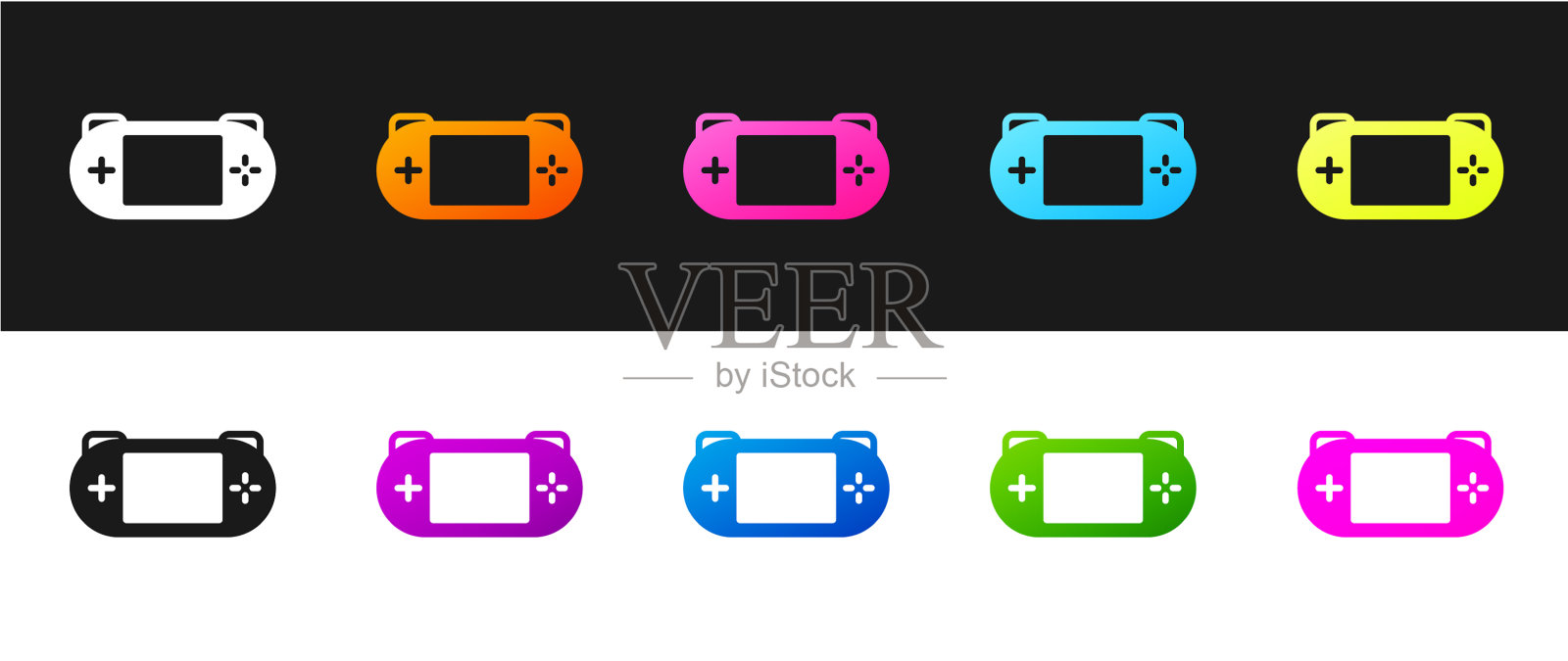 设置便携式视频游戏控制台图标隔离图标素材