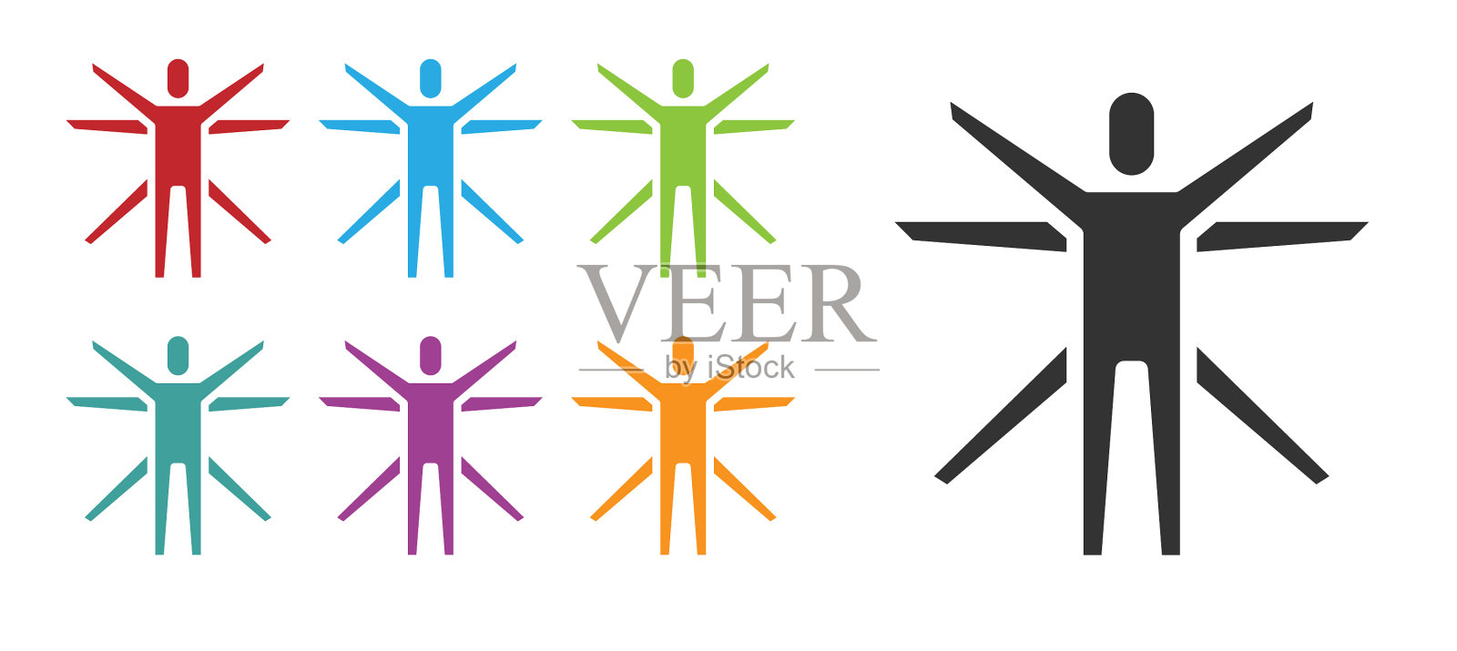 黑维特鲁威人达芬奇的偶像图标素材