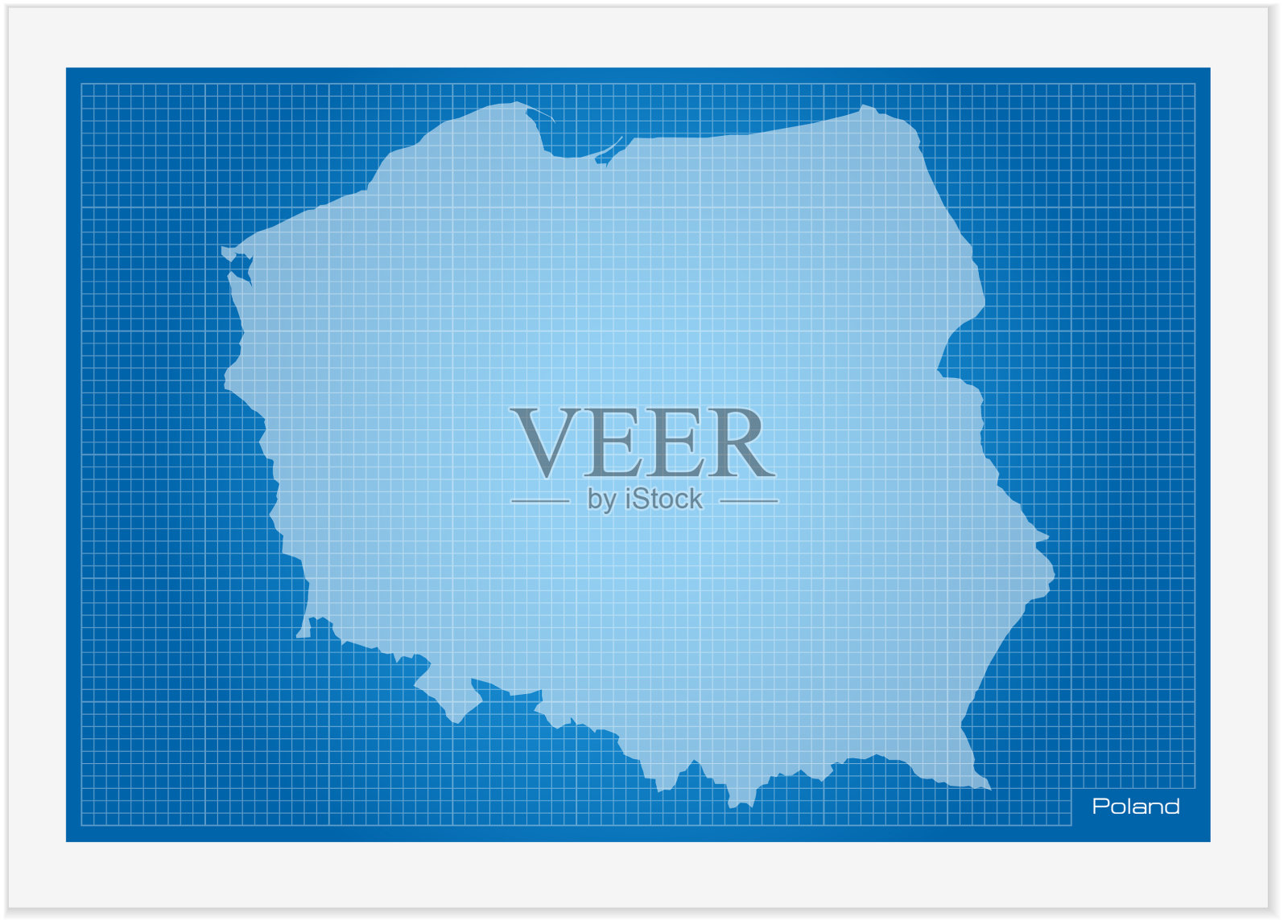 波兰在蓝图插画图片素材