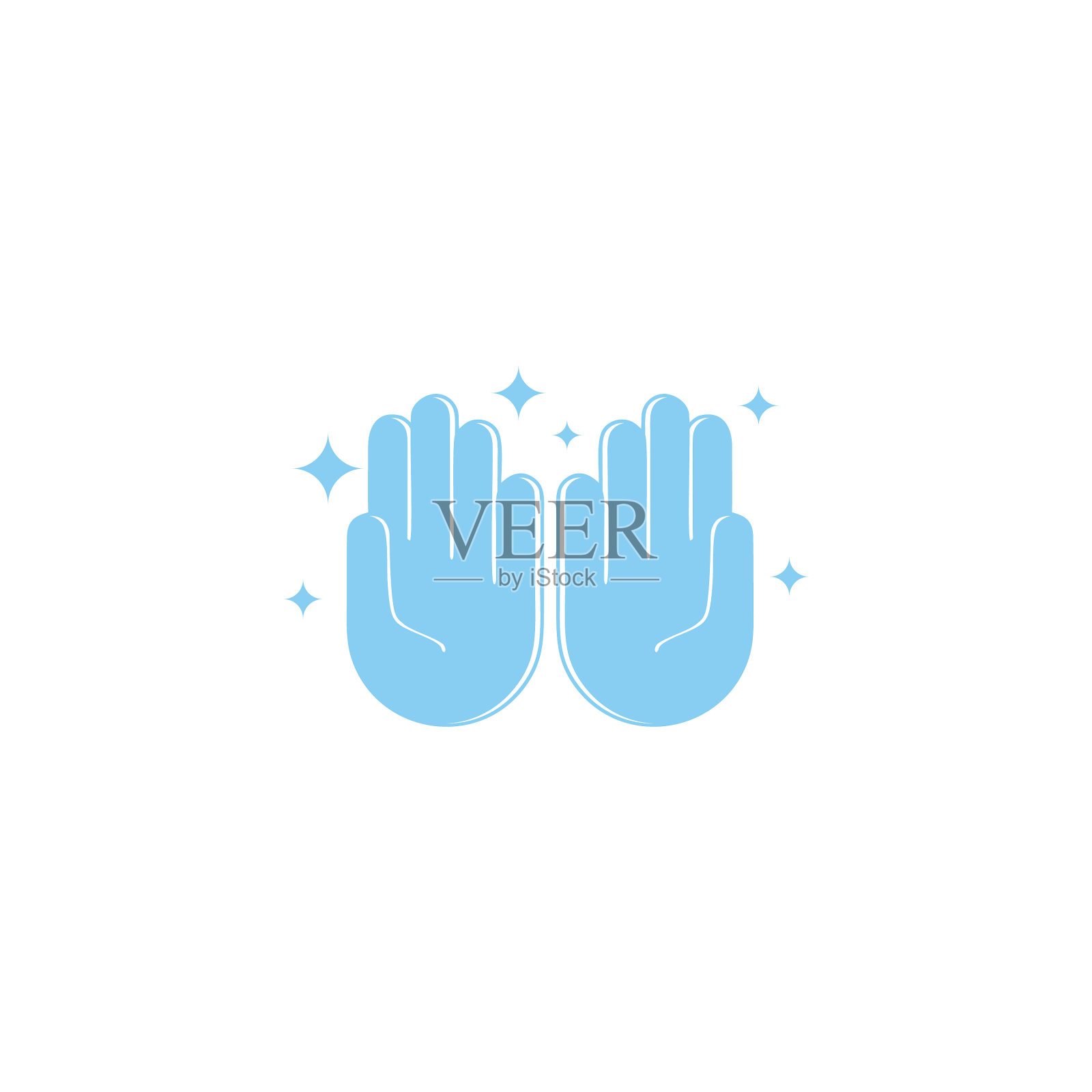 两个清洁手洗符号装饰设计元素图片