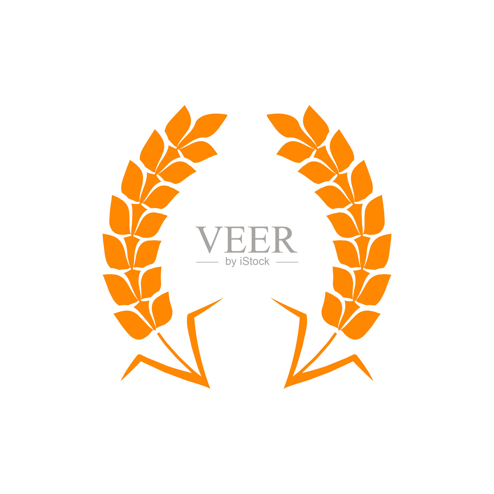 花环月桂，橡木，小麦和橄榄。矢量插图在白色孤立的背景插画图片素材