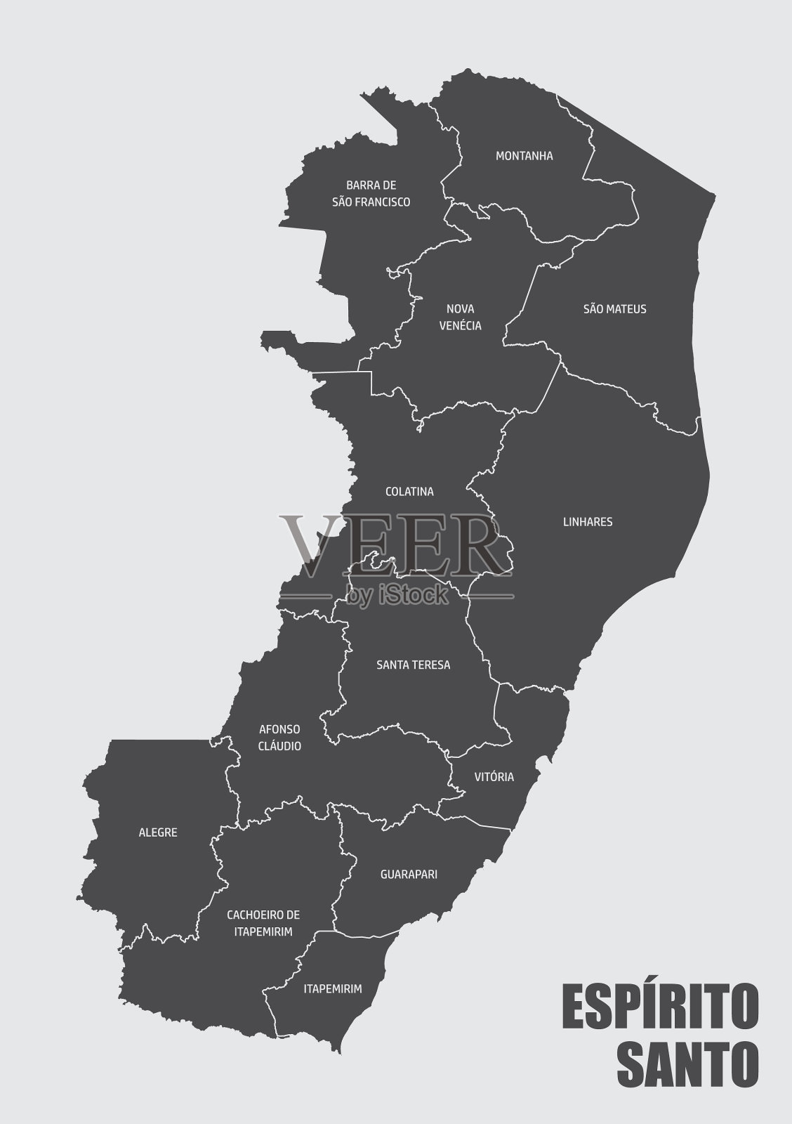 圣埃斯皮里托州地区地图插画图片素材