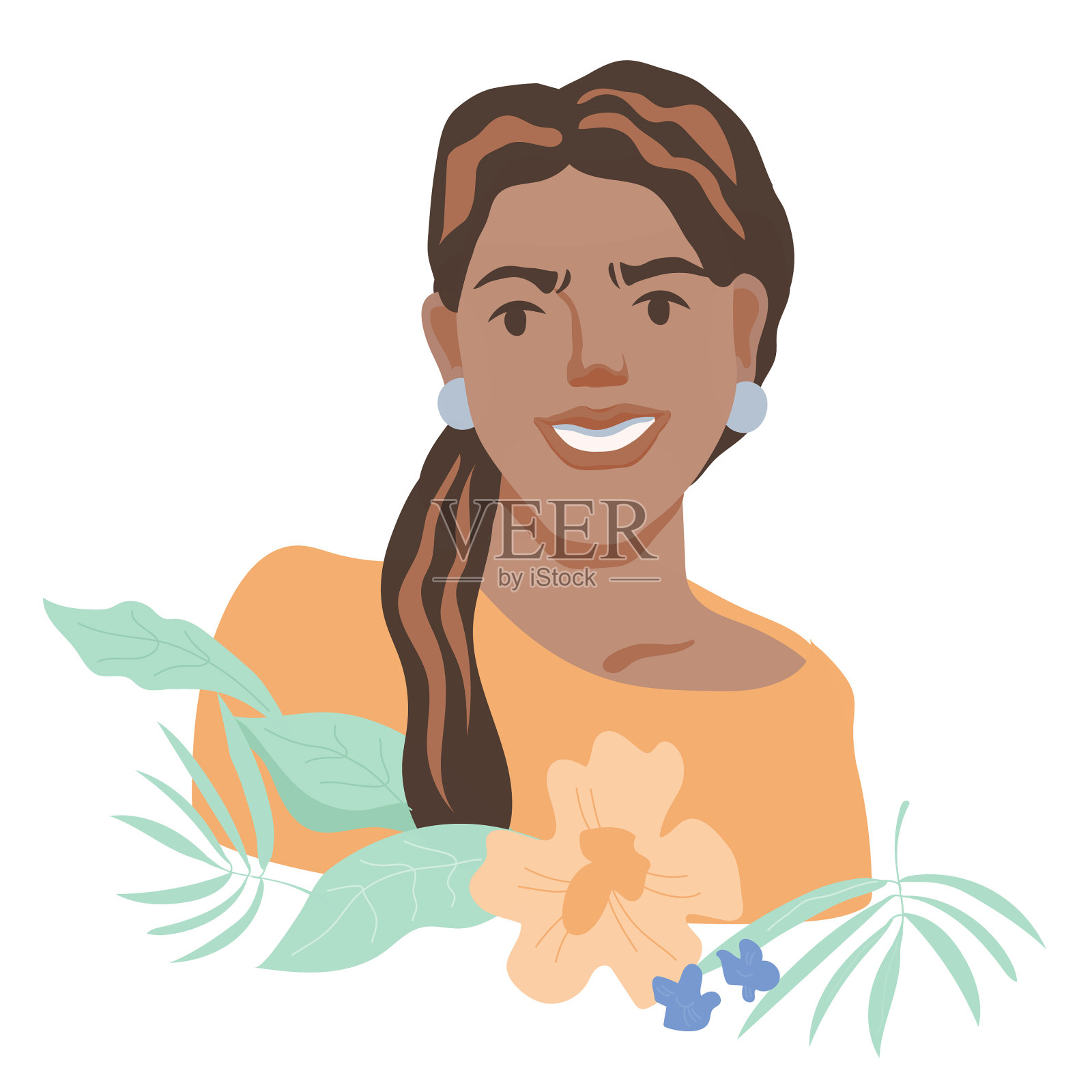 漂亮的女人面带雪白的微笑设计元素图片