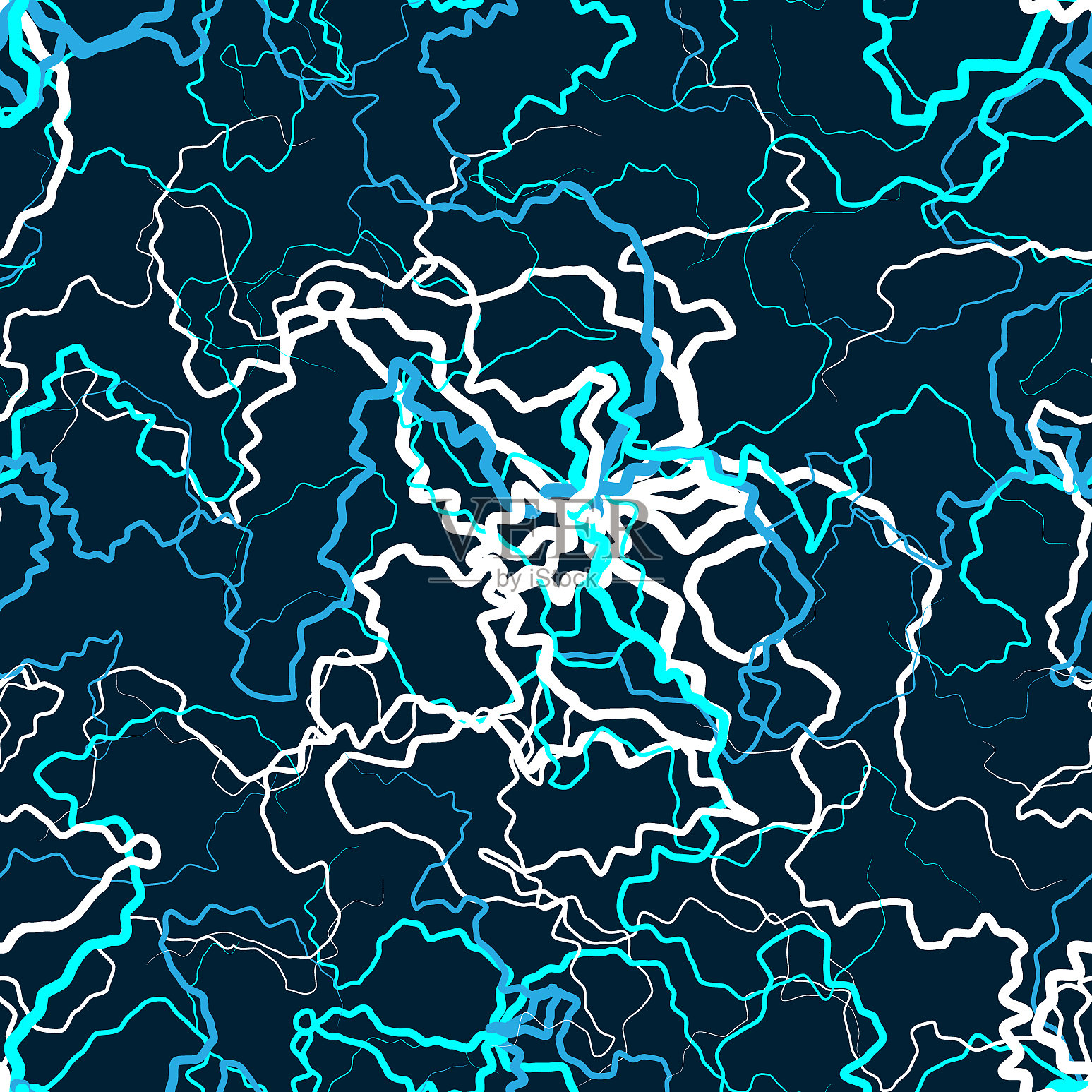 电光无缝蓝色图案插画图片素材