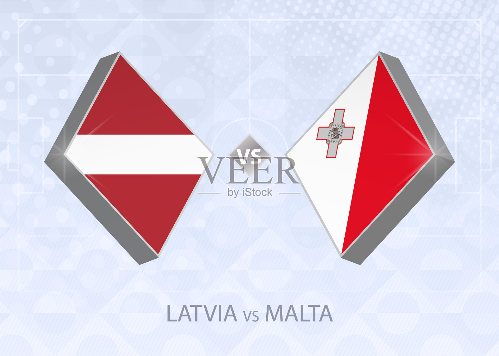 拉脱维亚vs马耳他欧洲d级联赛第一组插画图片素材