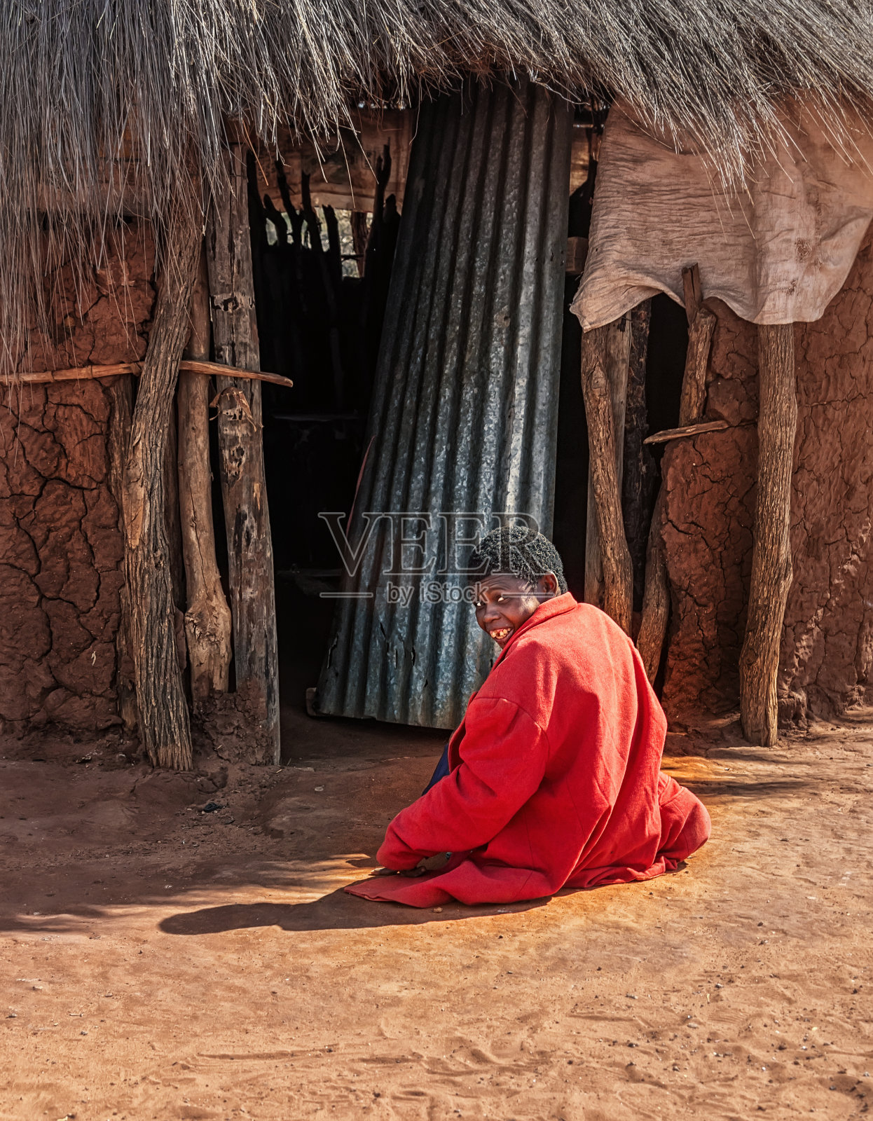 博茨瓦纳一个村庄里的非洲女孩照片摄影图片