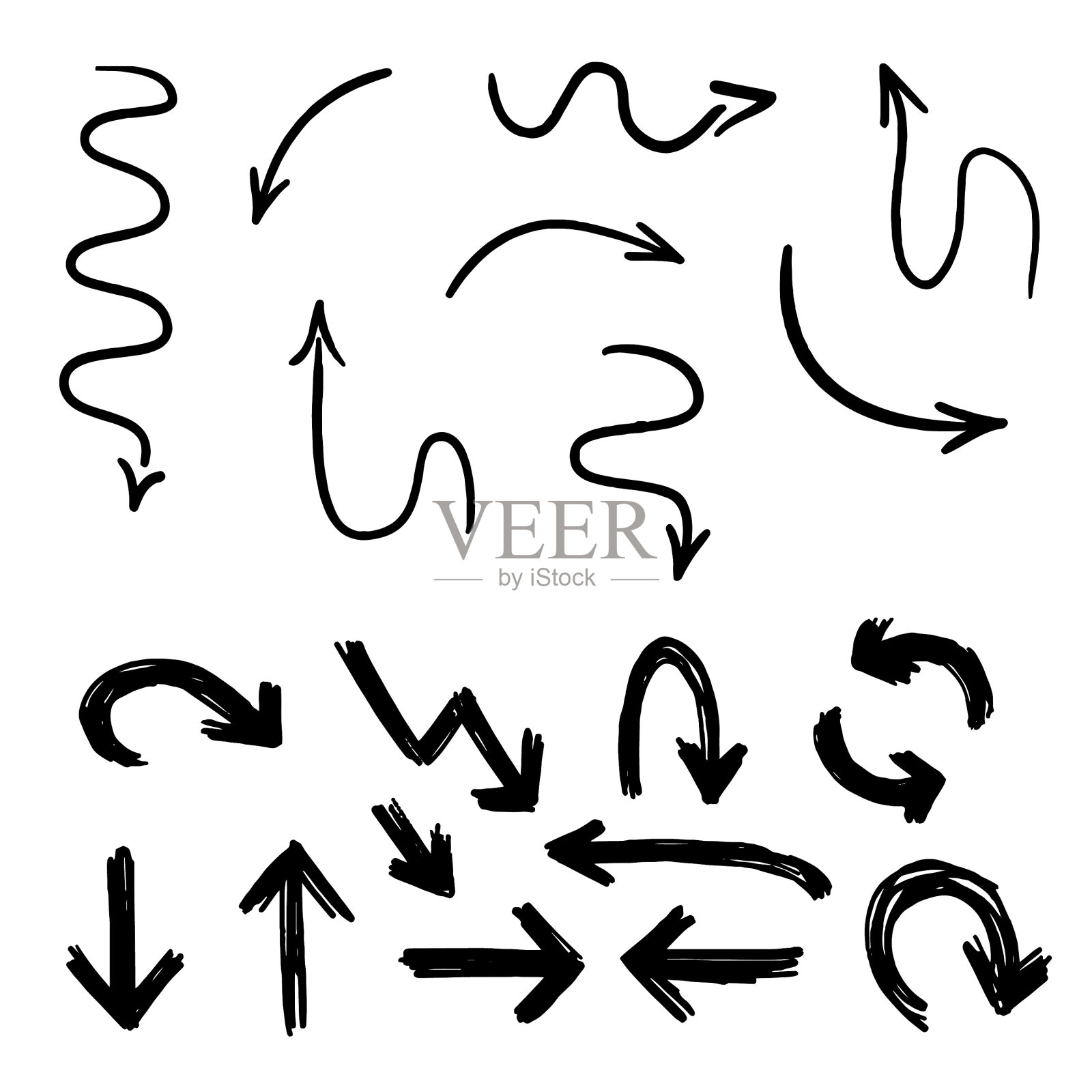 白色背景上的箭头集合设计元素图片